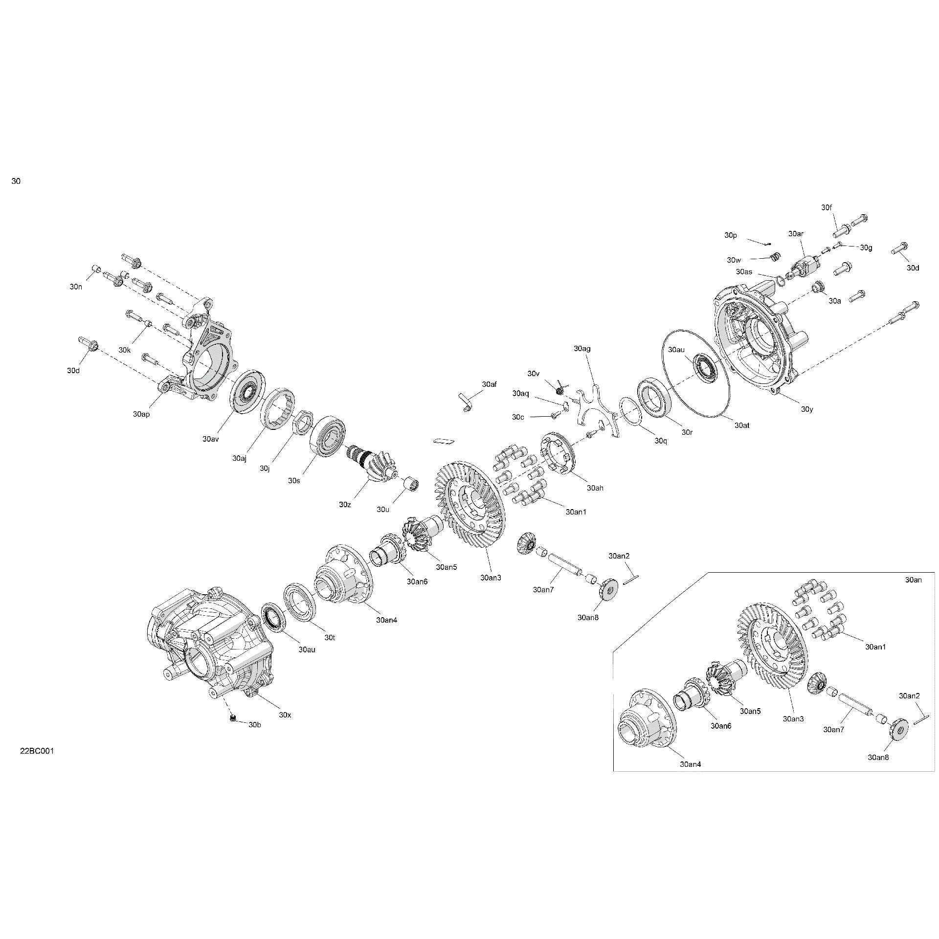 An Image of a Genuine Can-Am Parts Schematic Diagram showing the schematic - DRIVE - FINAL DRIVE UNIT