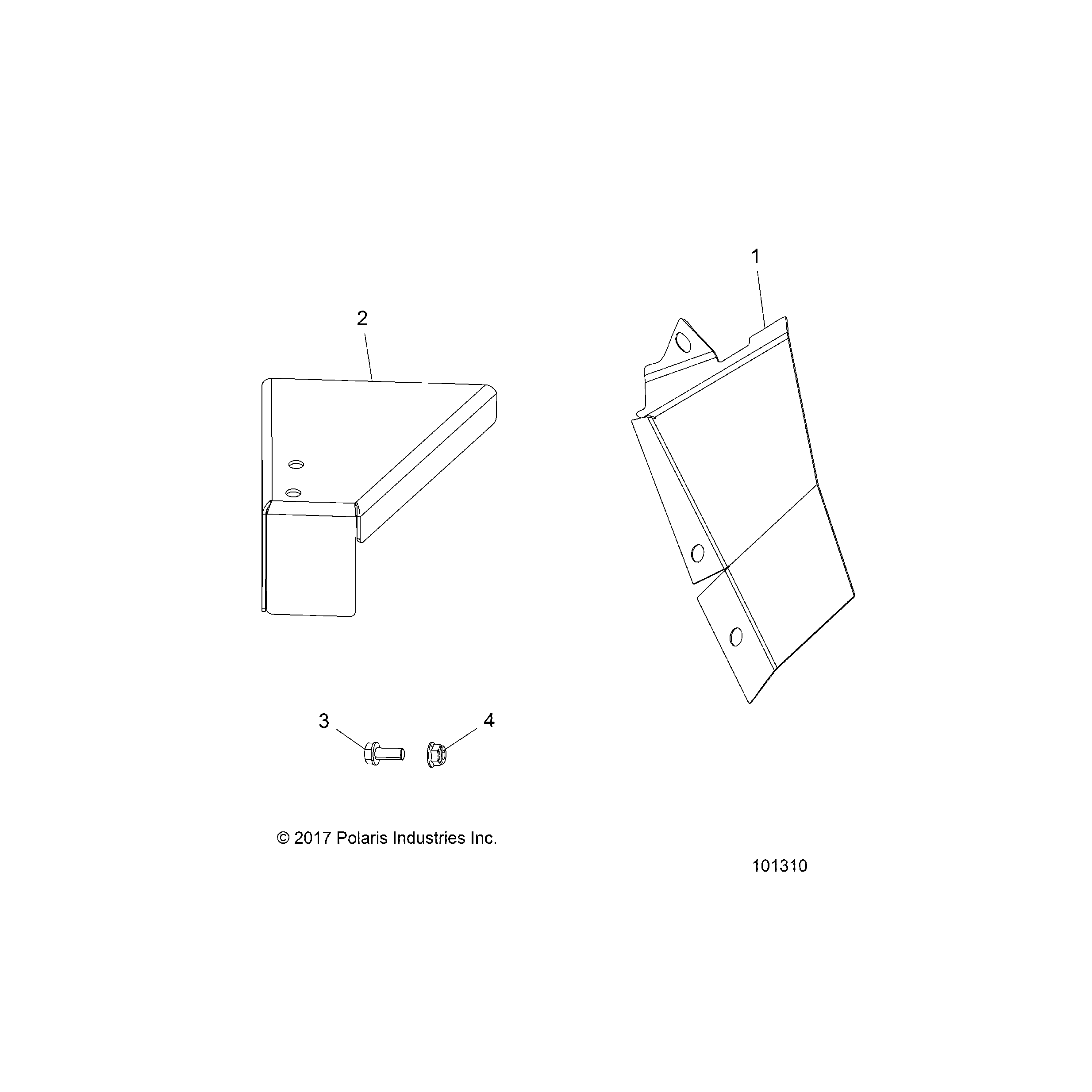 An Image of a Genuine Polaris Parts Schematic Diagram showing the schematic - BODY: HEAT SHIELDS - 2018 POLARIS SPORTSMAN 1000 HIGH LIFTER