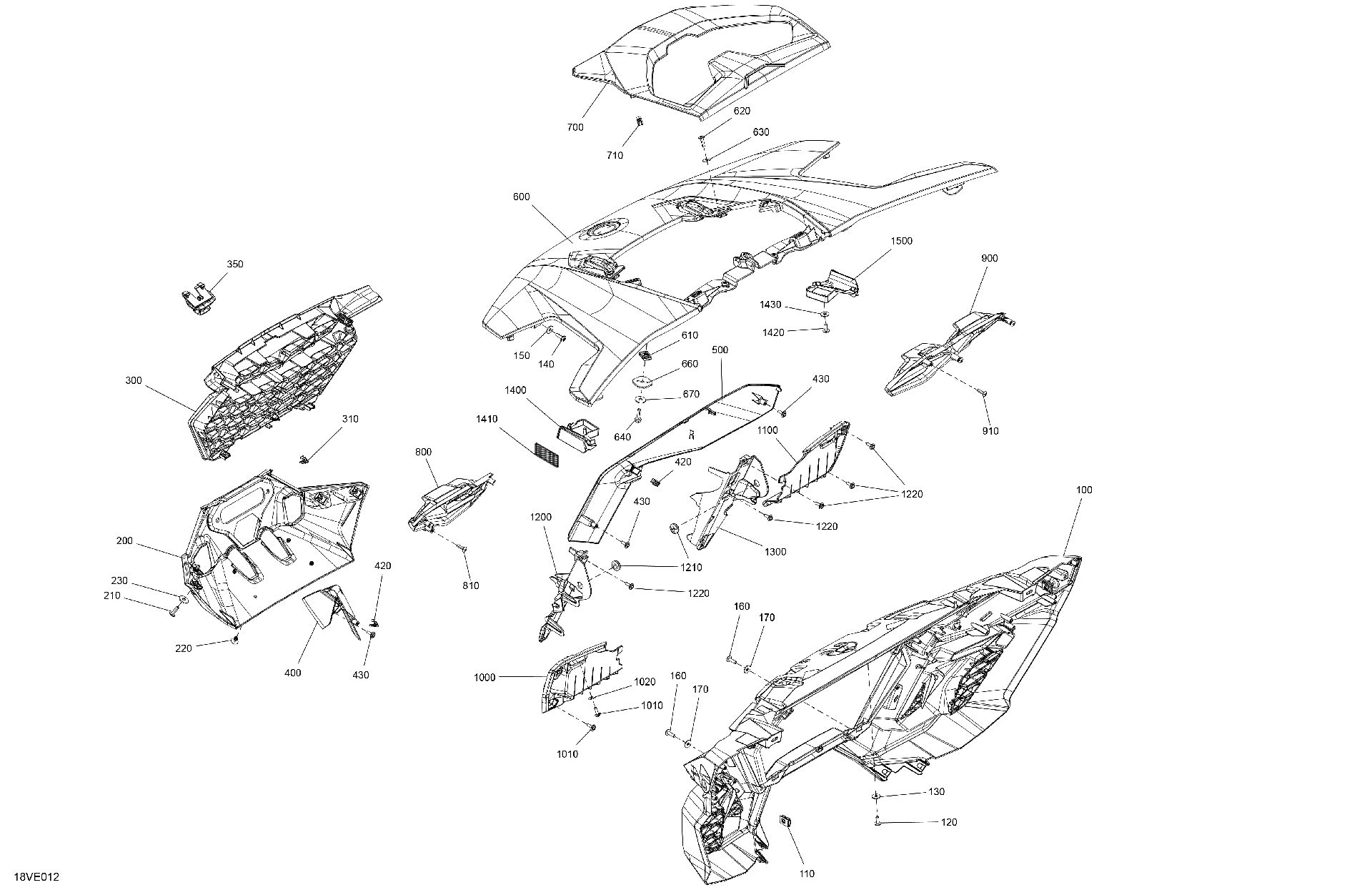 An Image of a Genuine Can-Am Parts Schematic Diagram showing the schematic - BODY - HOOD