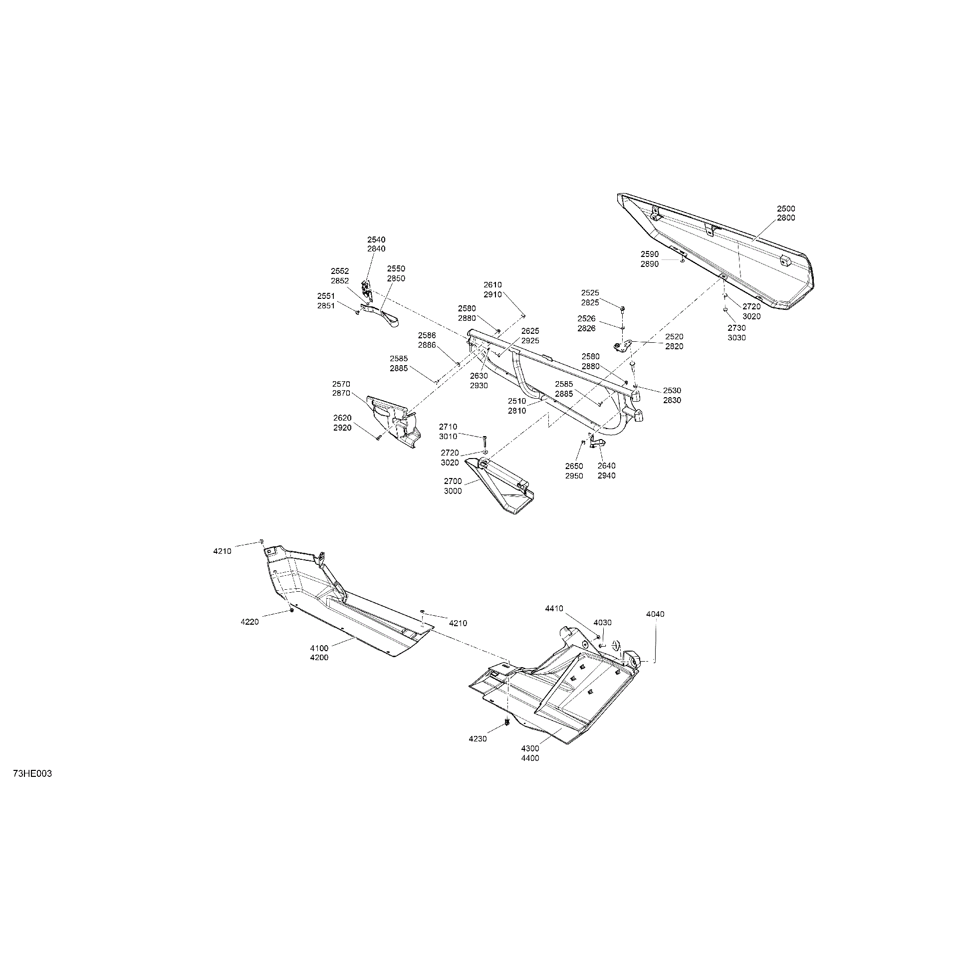 An Image of a Genuine Can-Am Parts Schematic Diagram showing the schematic - BODY - DOORS