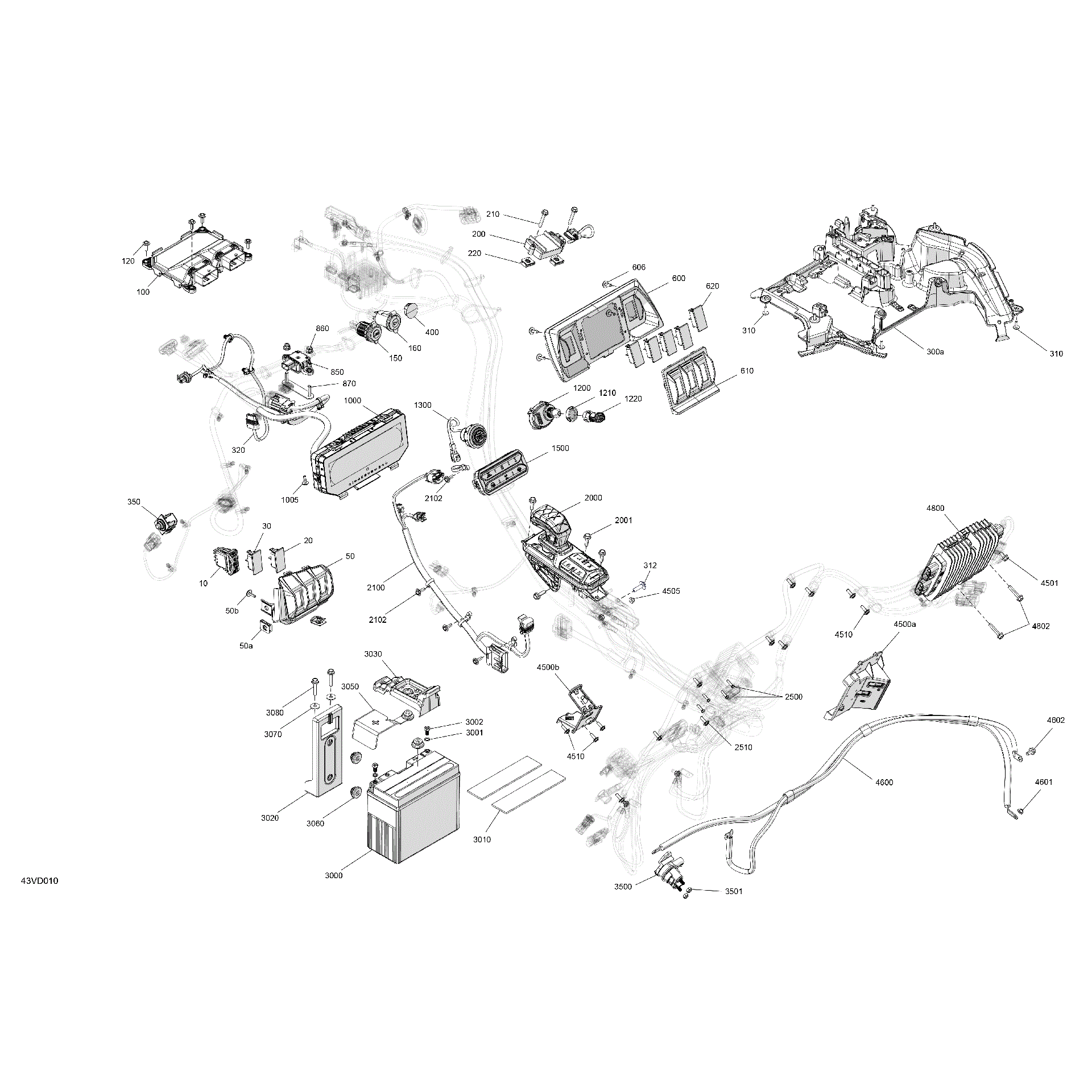 An Image of a Genuine Can-Am Parts Schematic Diagram showing the schematic - ELECTRIC - CENTRAL ELECTRIC
