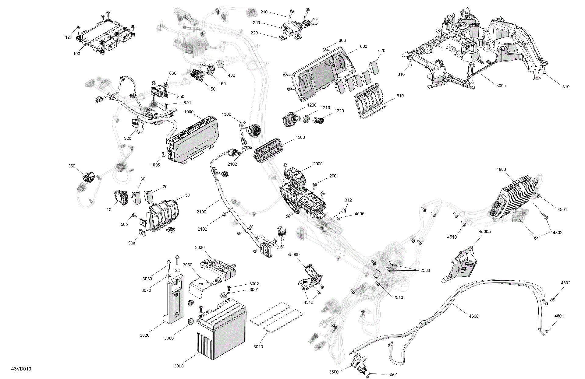 An Image of a Genuine Can-Am Parts Schematic Diagram showing the schematic - ELECTRIC - CENTRAL ELECTRIC