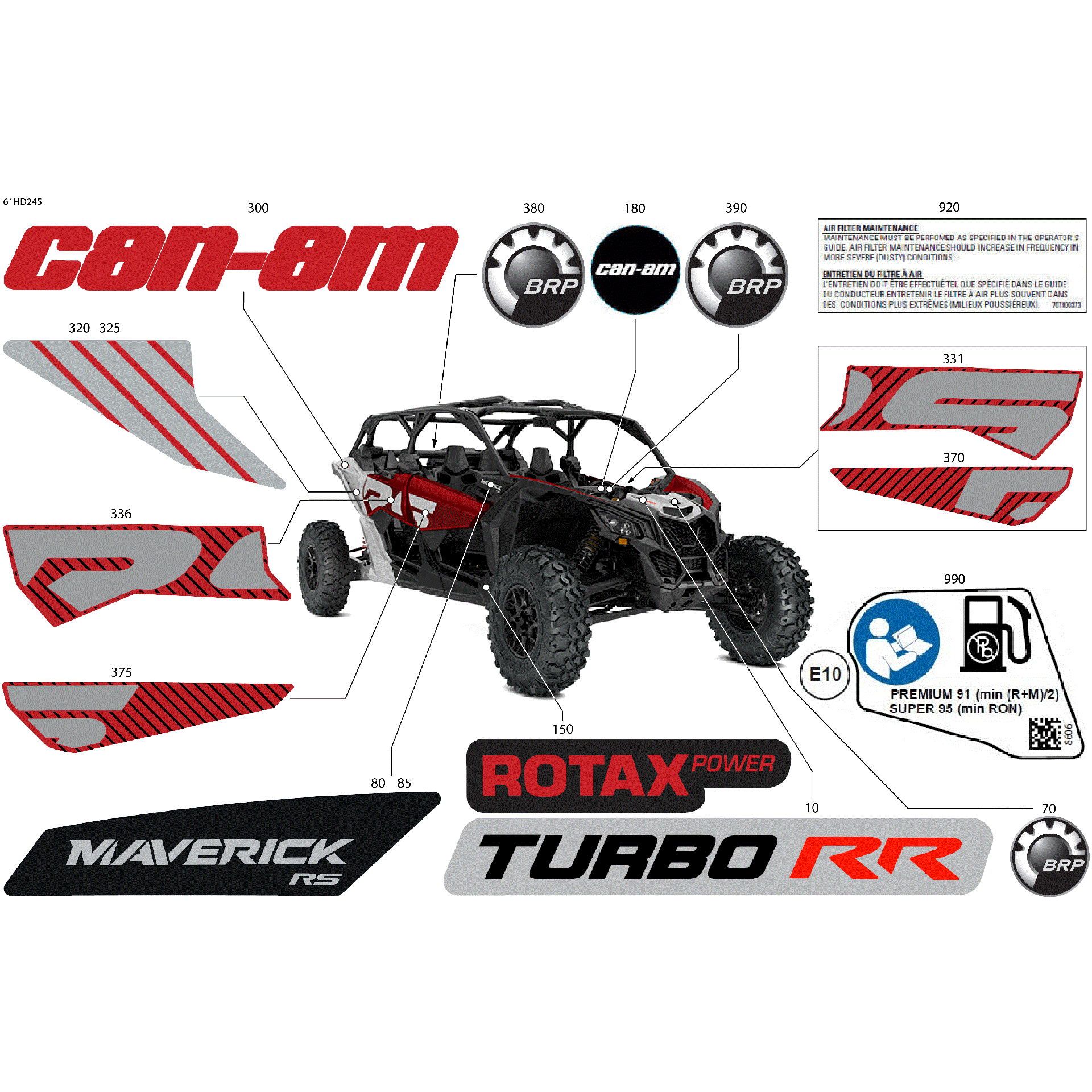 An Image of a Genuine Can-Am Parts Schematic Diagram showing the schematic - BODY - DECALS