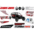 BODY - DECALS - 2024 CAN AM MAVERICK MAX TURBO RR RS 72 INCH - FIERY RED METALLIC - 72" WIDTH CALI