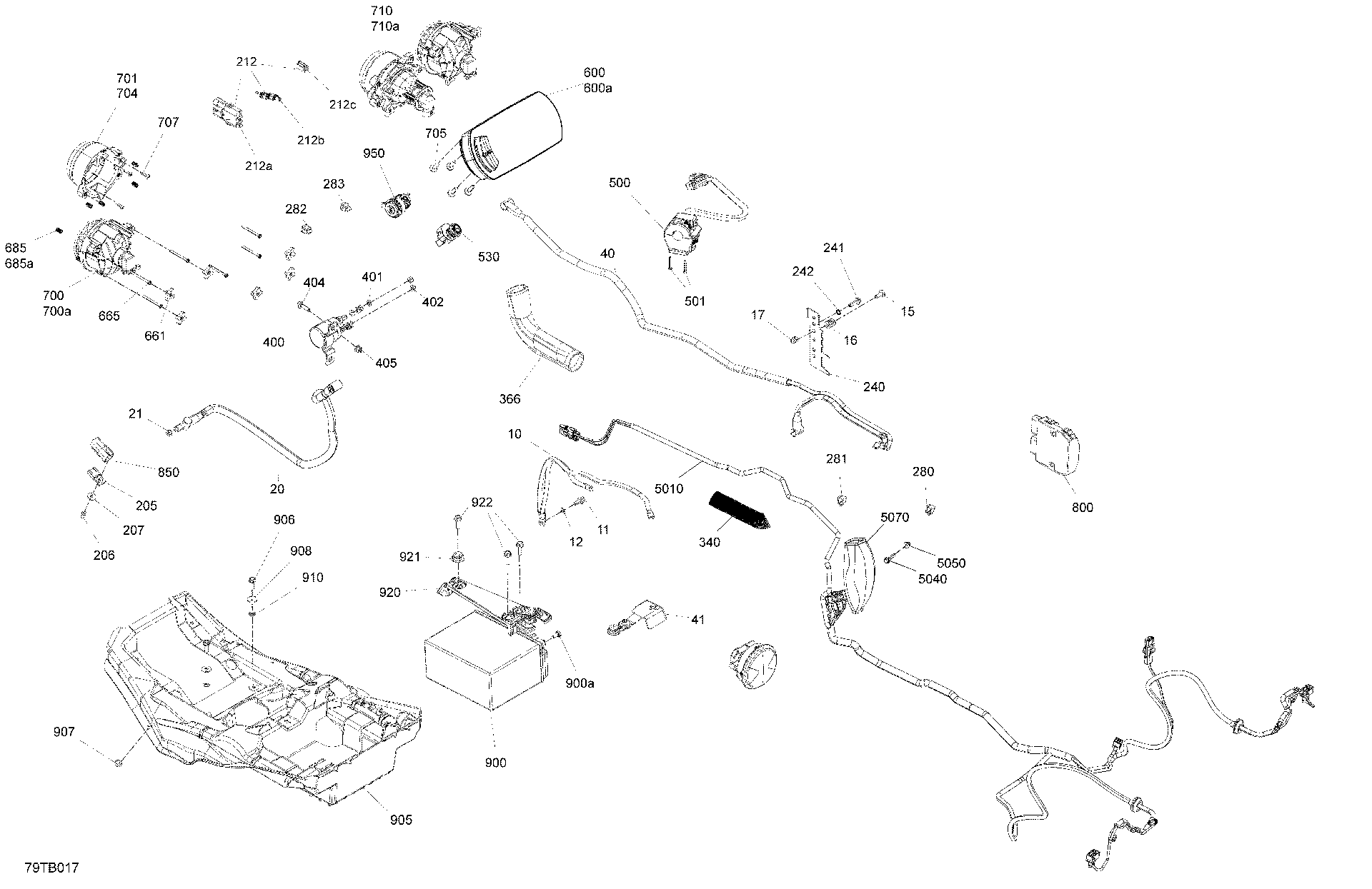 An Image of a Genuine Can-Am Parts Schematic Diagram showing the schematic - ELECTRIC - SYSTEM