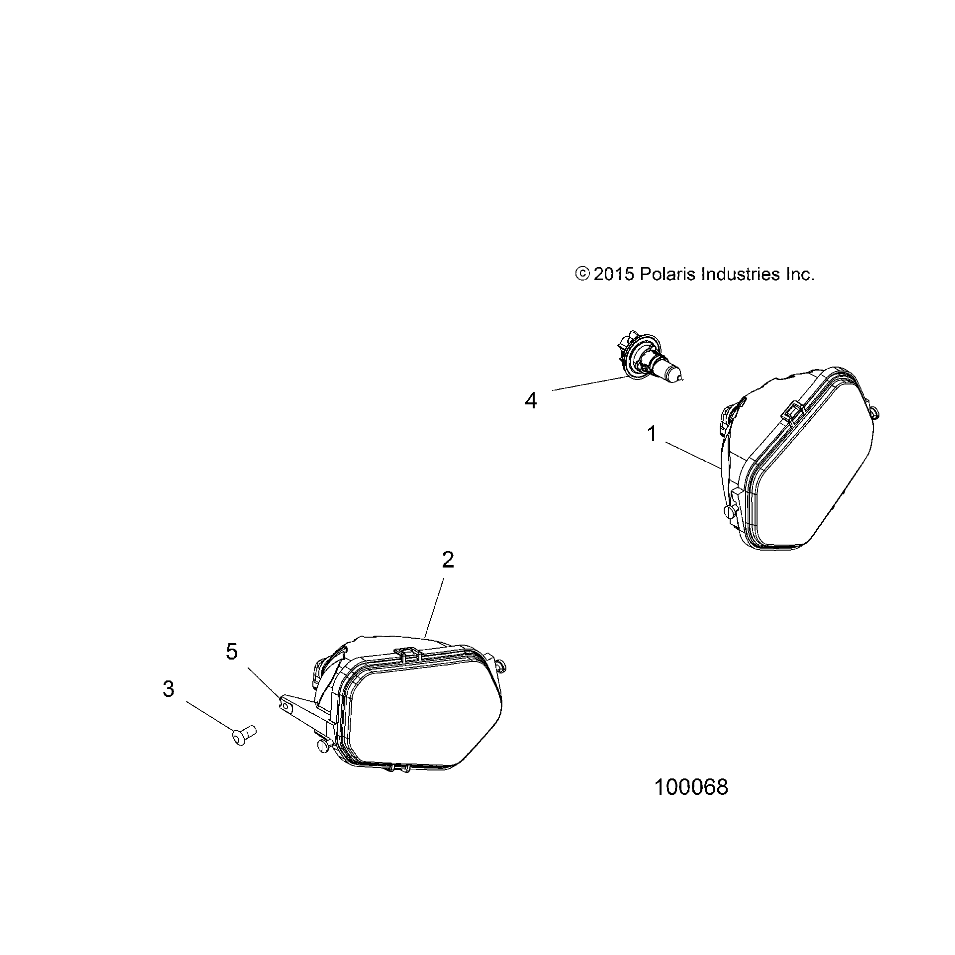 An Image of a Genuine Polaris Parts Schematic Diagram showing the schematic - ELECTRICAL: HEADLIGHTS - 2018 POLARIS SCRAMBLER 850