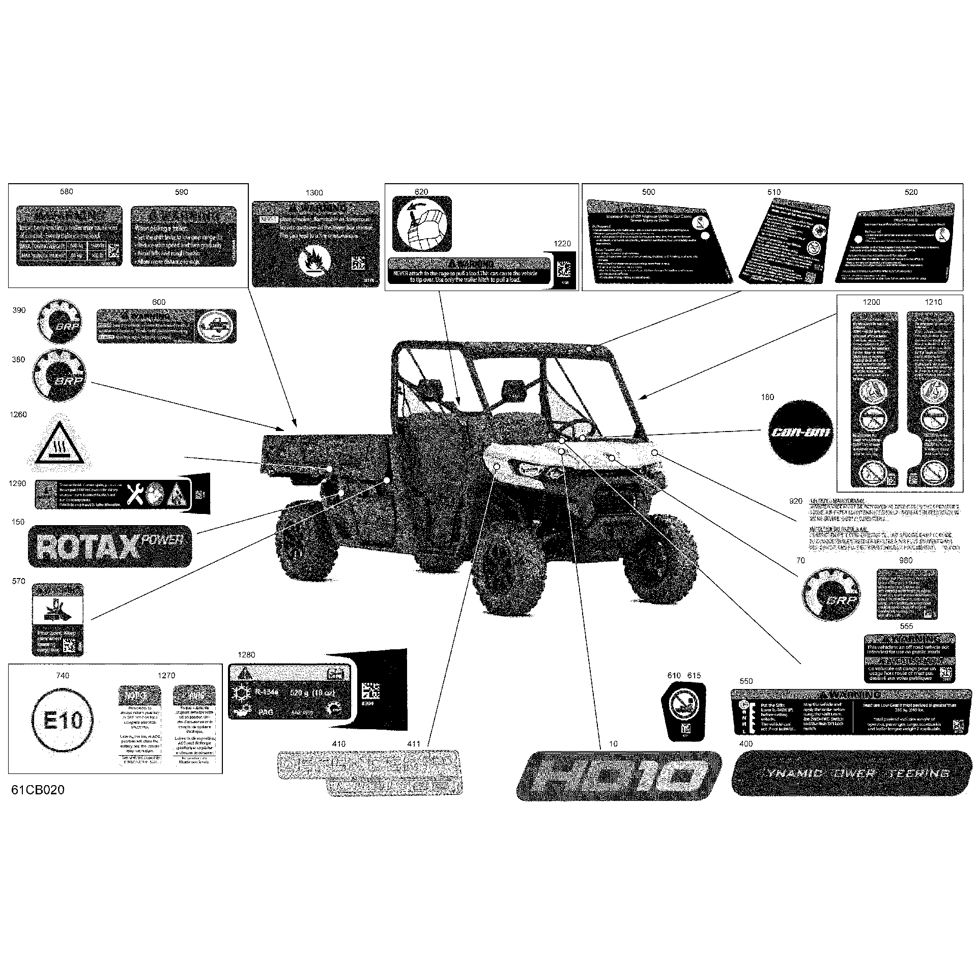An Image of a Genuine Can-Am Parts Schematic Diagram showing the schematic - BODY - DECALS