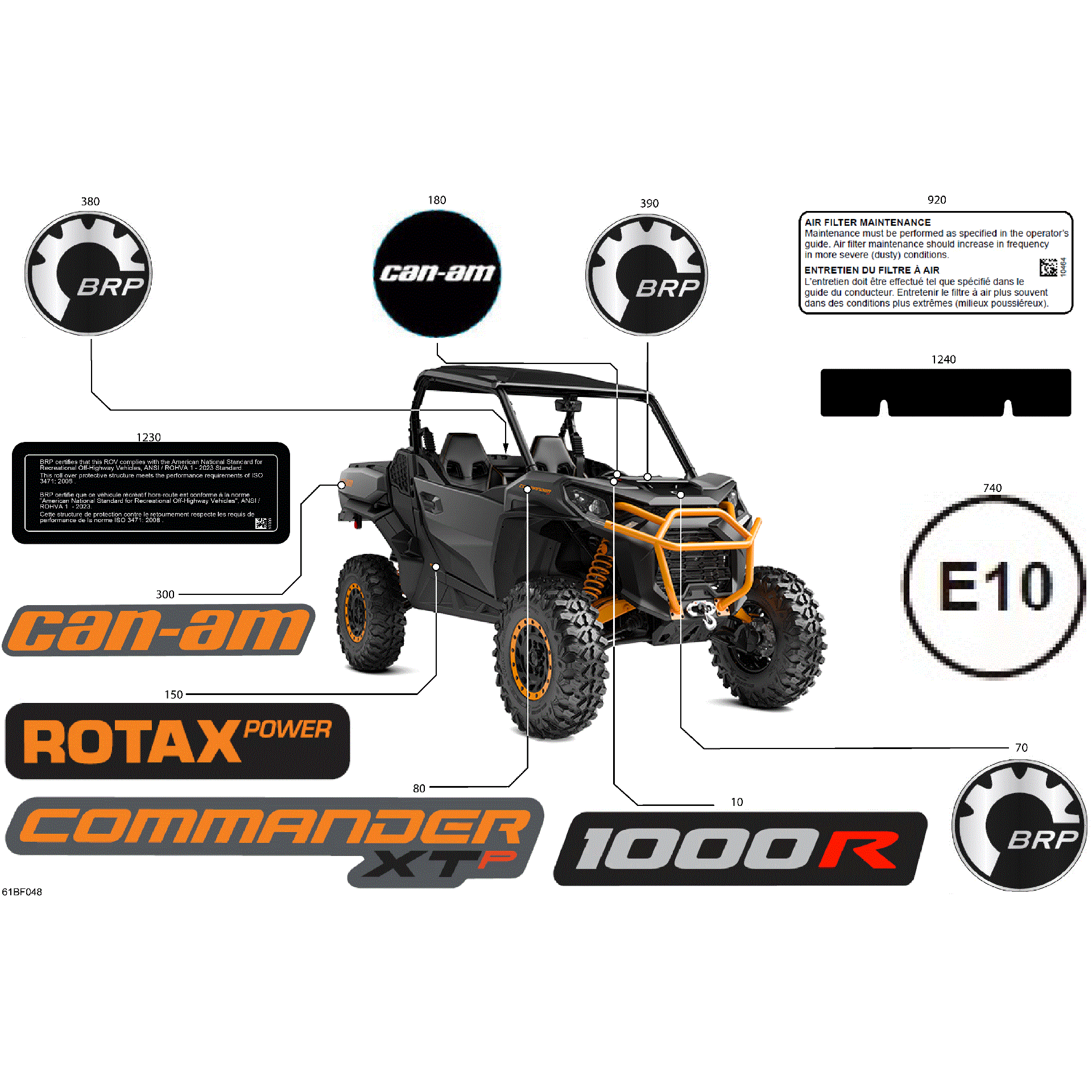 An Image of a Genuine Can-Am Parts Schematic Diagram showing the schematic - BODY - DECALS