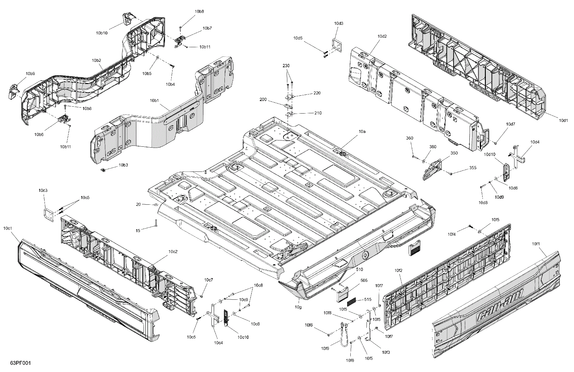 An Image of a Genuine Can-Am Parts Schematic Diagram showing the schematic - BODY - CARGO