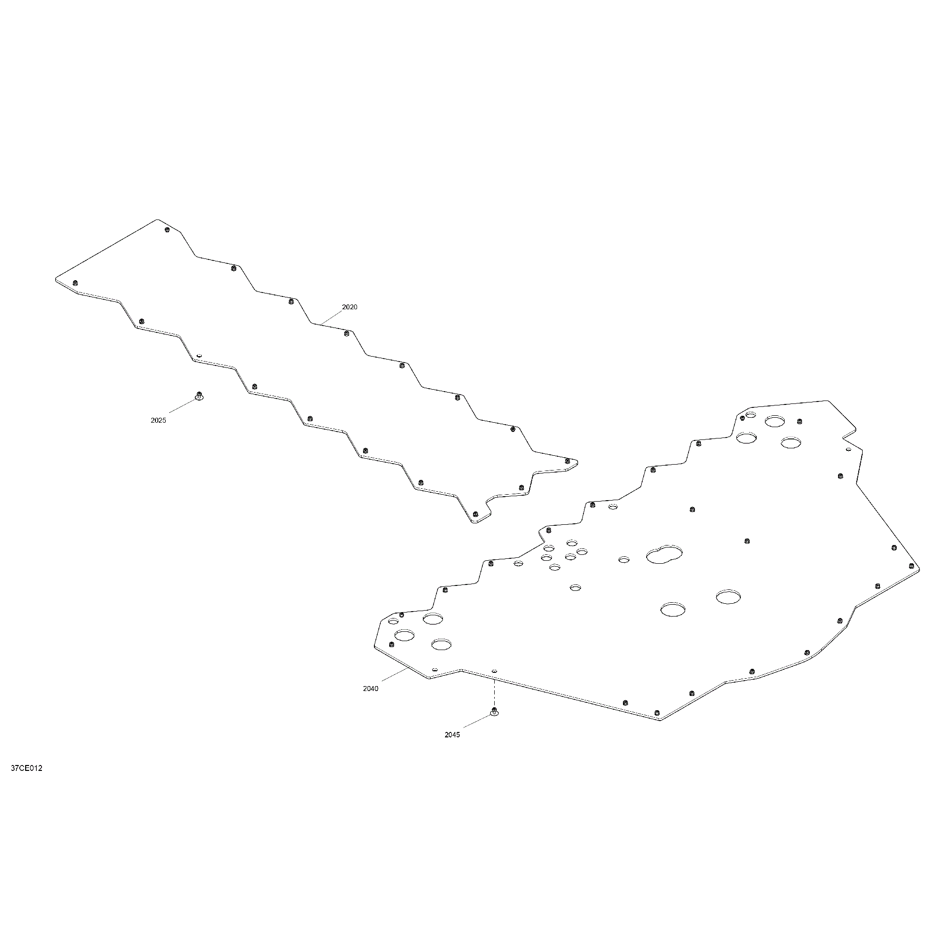 An Image of a Genuine Can-Am Parts Schematic Diagram showing the schematic - BODY - SKID PLATE