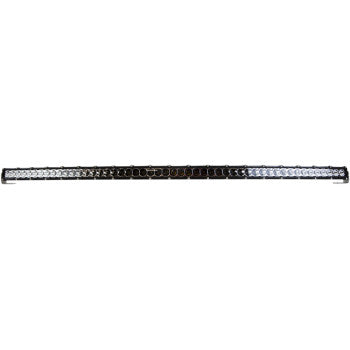 The LED Light Bar 50" Curved Combo by Heretic is a long, rectangular bar with rows of circular LEDs, black frame, silver chrome accents, and a durable stainless steel mount—ideal for vehicles or off-road use.
