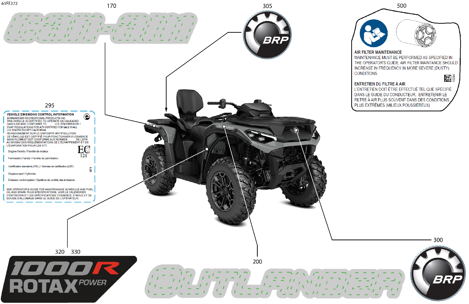 An Image of a Genuine Can-Am Parts Schematic Diagram showing the schematic - BODY - FEATURE DECALS