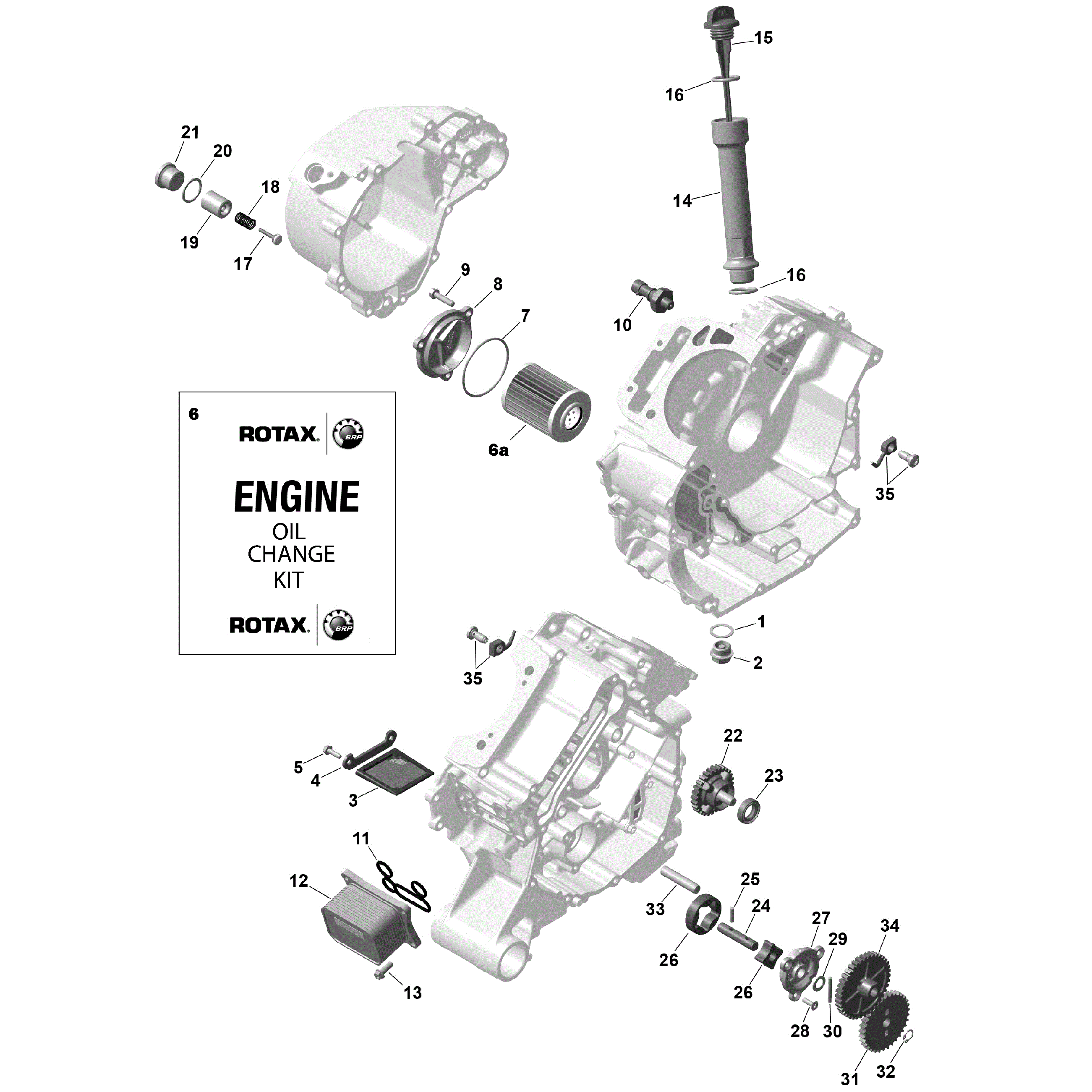 An Image of a Genuine Can-Am Parts Schematic Diagram showing the schematic - ROTAX - ENGINE LUBRICATION