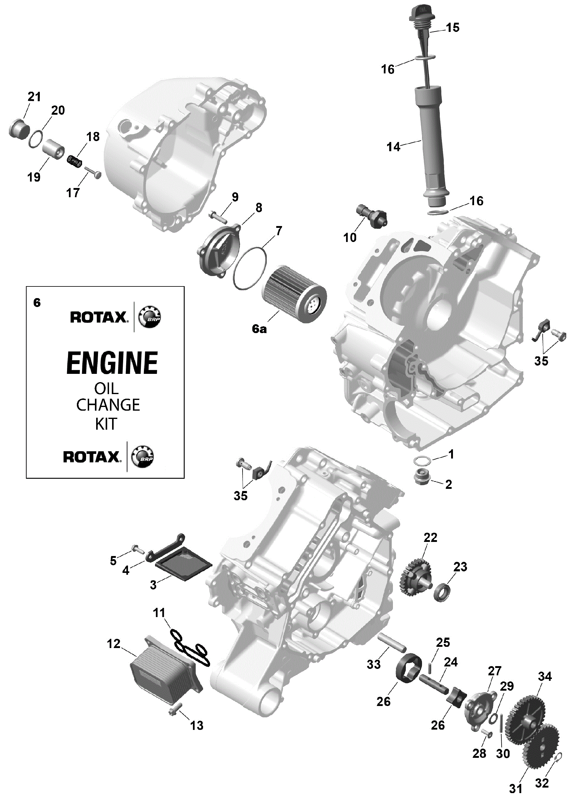 An Image of a Genuine Can-Am Parts Schematic Diagram showing the schematic - ROTAX - ENGINE LUBRICATION