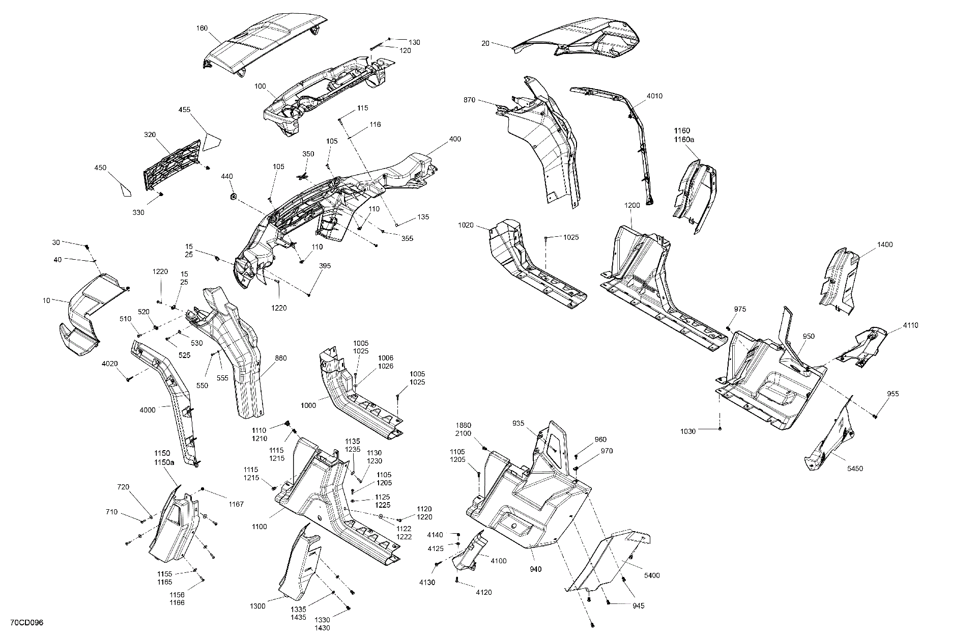 An Image of a Genuine Can-Am Parts Schematic Diagram showing the schematic - BODY - SYSTEM