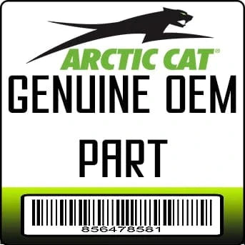 Arctic Cat logo with black panther above “Arctic Cat Genuine OEM Part.” Perfect for 09 650-H1 Prowler seeking OEM Gauge A/D LCD. Barcode and #856478581 at bottom on white and green background.