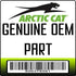 Arctic Cat logo with black panther above “Arctic Cat Genuine OEM Part.” Perfect for 09 650-H1 Prowler seeking OEM Gauge A/D LCD. Barcode and #856478581 at bottom on white and green background.
