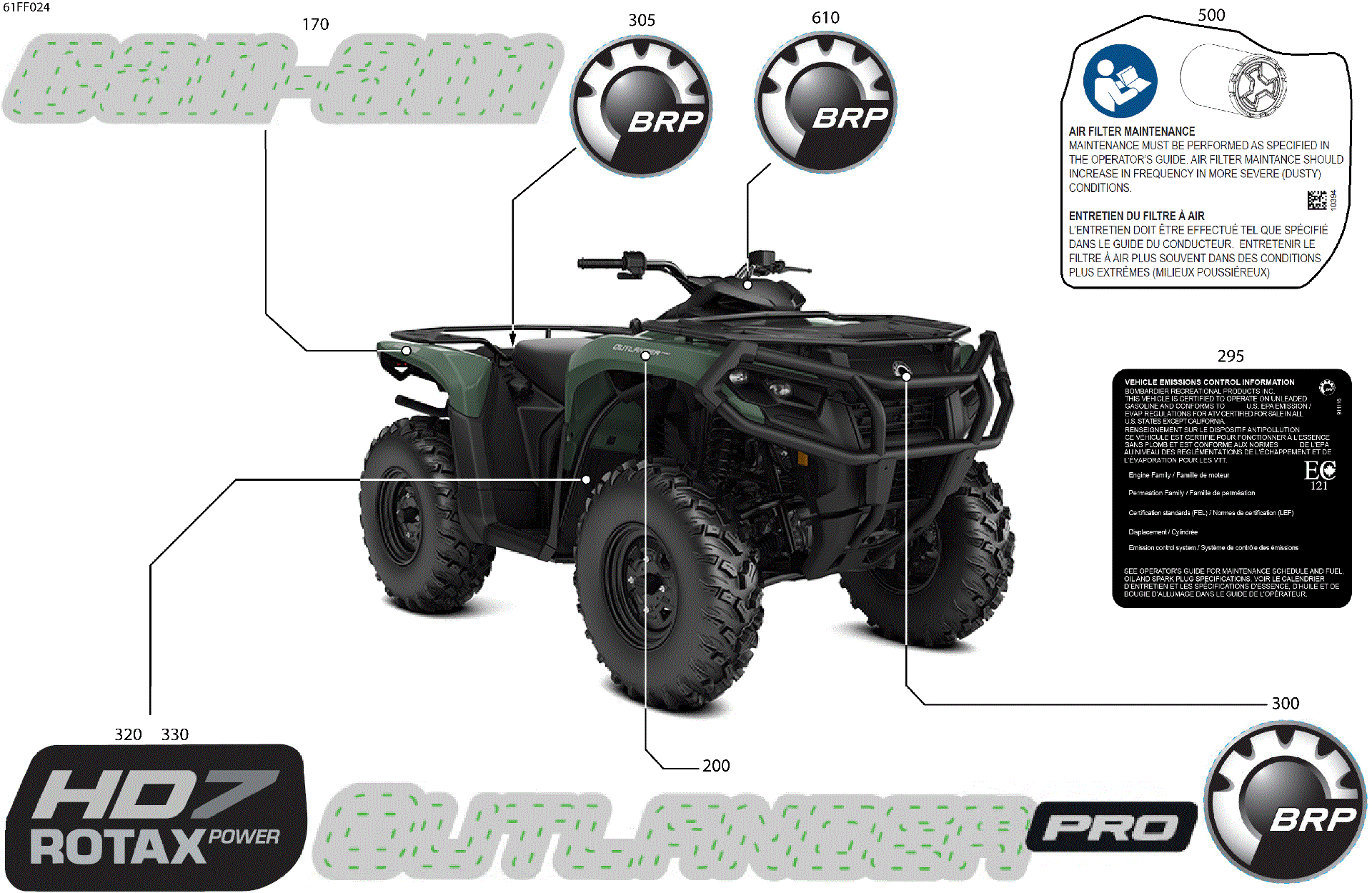 An Image of a Genuine Can-Am Parts Schematic Diagram showing the schematic - BODY - FEATURE DECALS