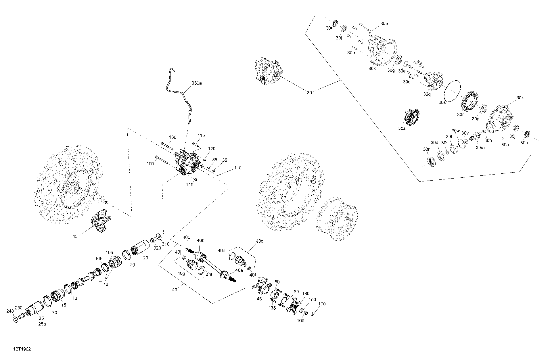 An Image of a Genuine Can-Am Parts Schematic Diagram showing the schematic - FRONT DRIVE - EXCEPT X MR