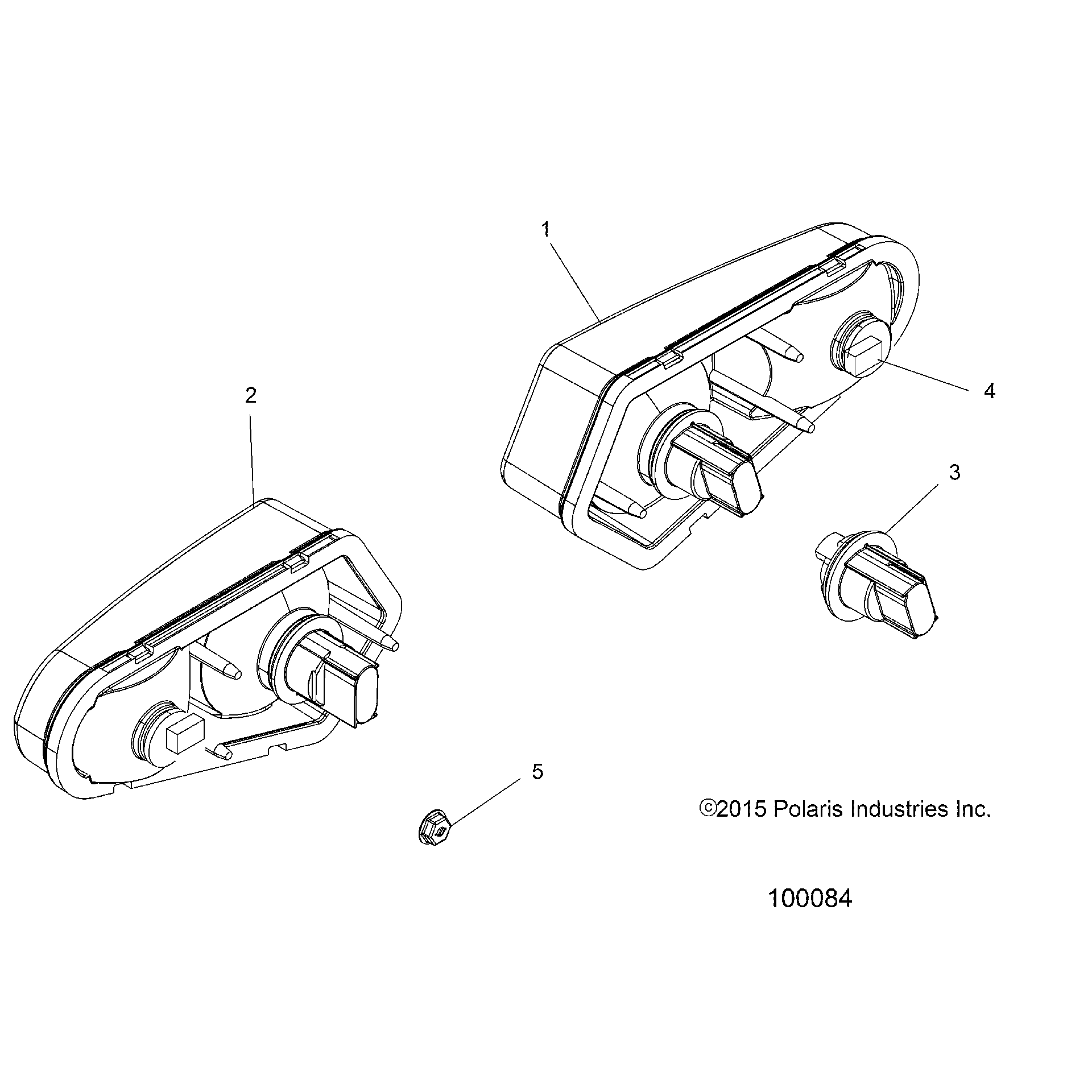 An Image of a Genuine Polaris Parts Schematic Diagram showing the schematic - ELECTRICAL: TAILLIGHTS - 2016 POLARIS SPORTSMAN XP 1000