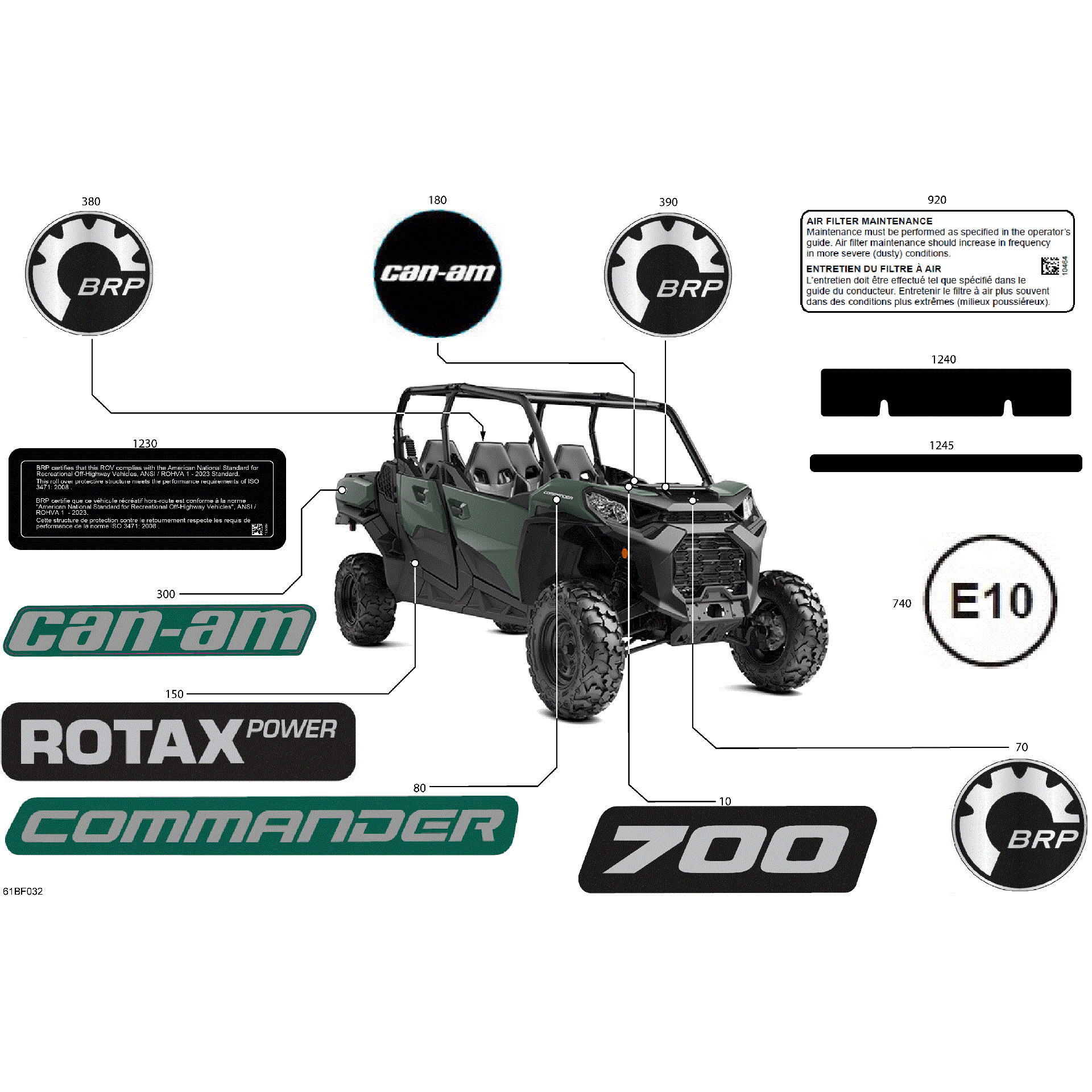 An Image of a Genuine Can-Am Parts Schematic Diagram showing the schematic - BODY - DECALS