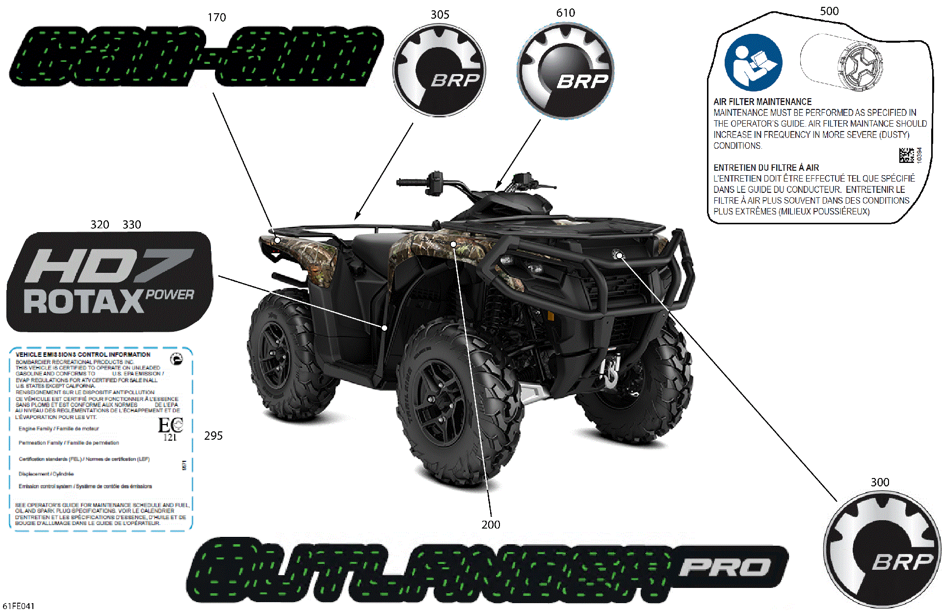 An Image of a Genuine Can-Am Parts Schematic Diagram showing the schematic - BODY - FEATURE DECALS