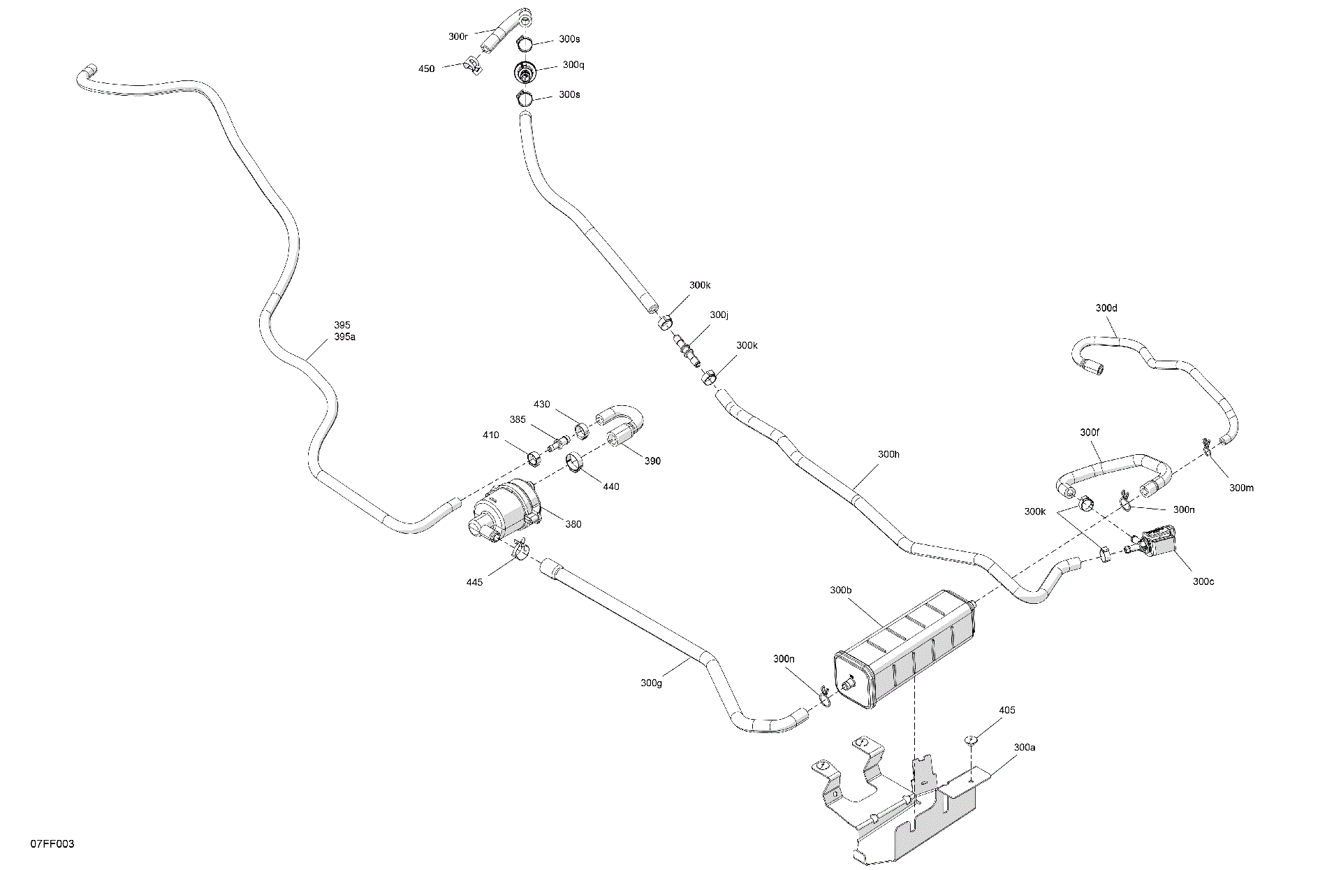 An Image of a Genuine Can-Am Parts Schematic Diagram showing the schematic - ENGINE - CANISTER CHARCOAL ASSEMBLY