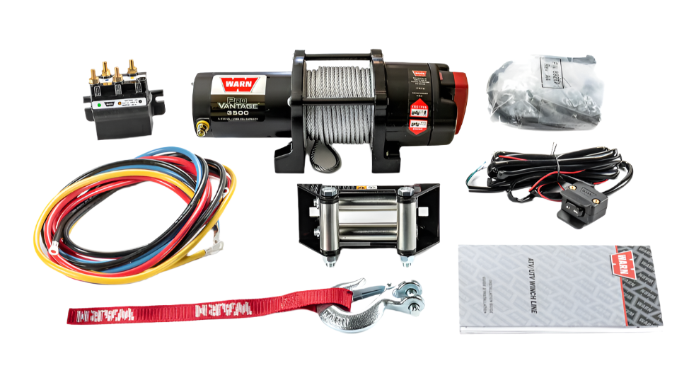 3500 lb ProVantage Steel Cable Winch by Warn  - 108216 - Whole Kit View