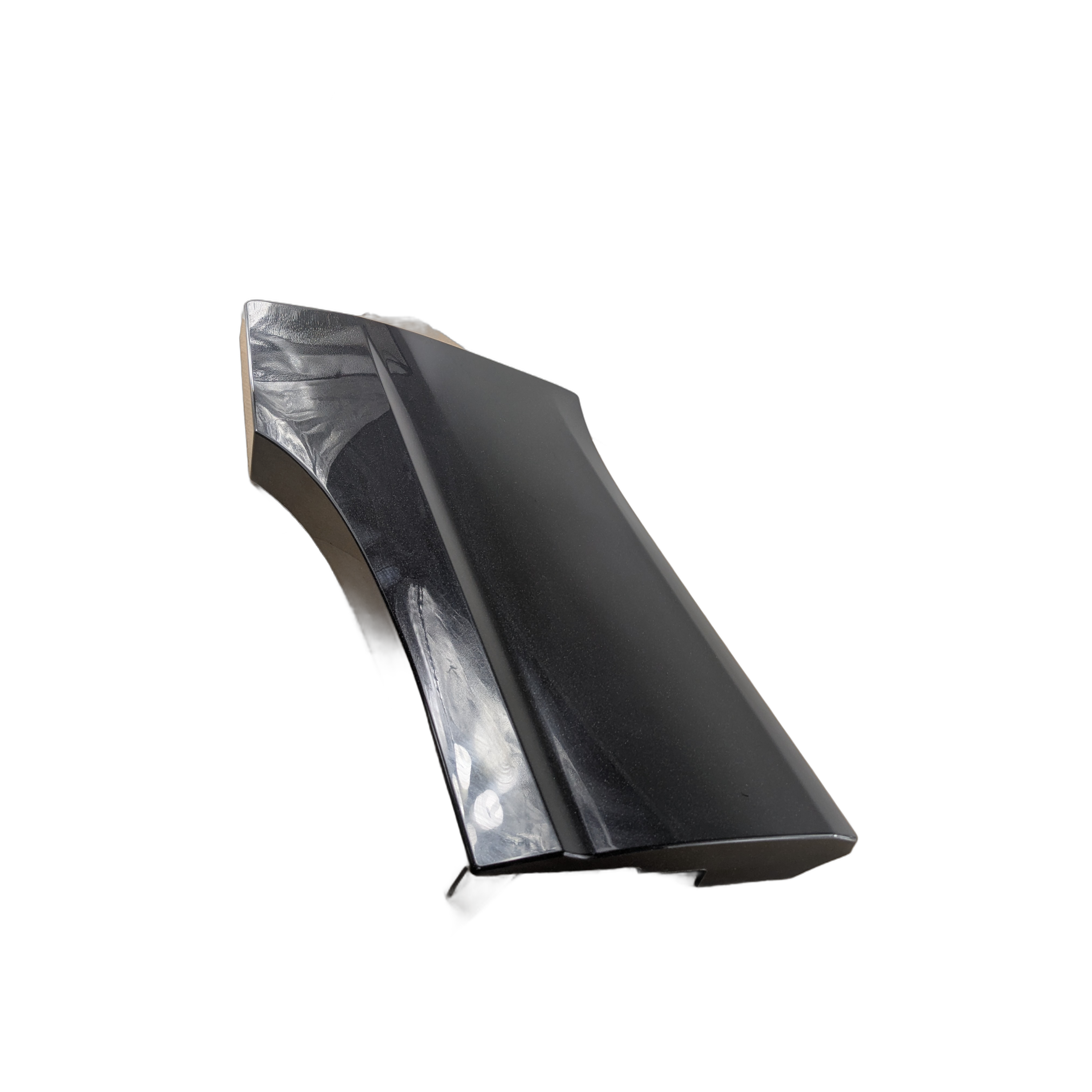 Glossy black plastic Kawasaki fender with angular edges designed for front or rear placement on off-road vehicles.