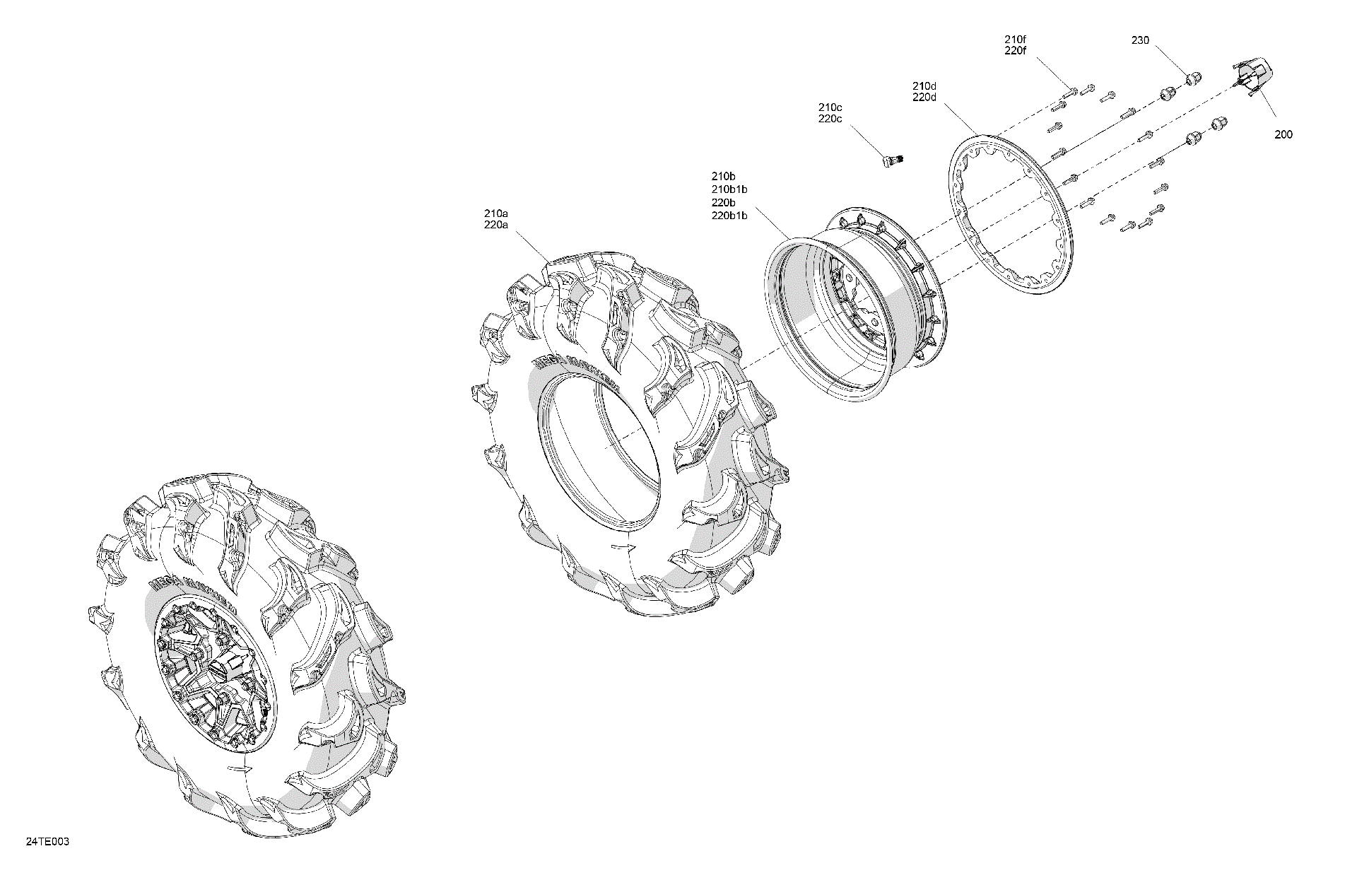 An Image of a Genuine Can-Am Parts Schematic Diagram showing the schematic - DRIVE - FRONT WHEELS