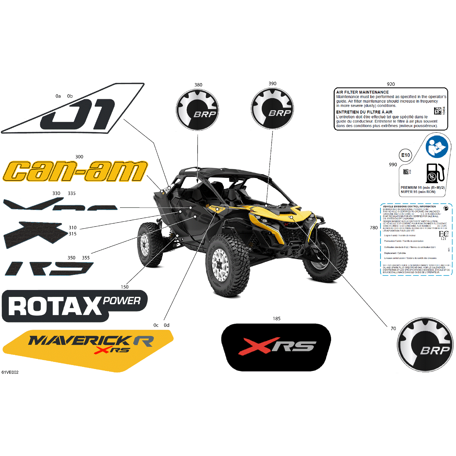 An Image of a Genuine Can-Am Parts Schematic Diagram showing the schematic - BODY - DECALS