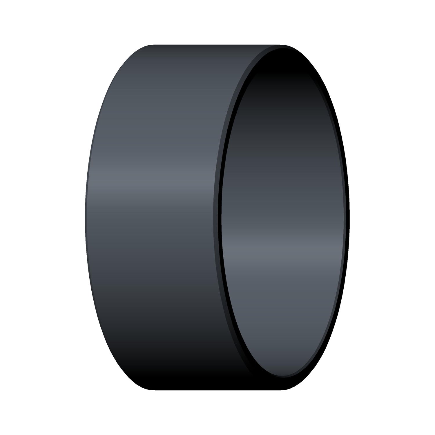 Black cylindrical heavy-duty bearing with smooth surface and solid structure.