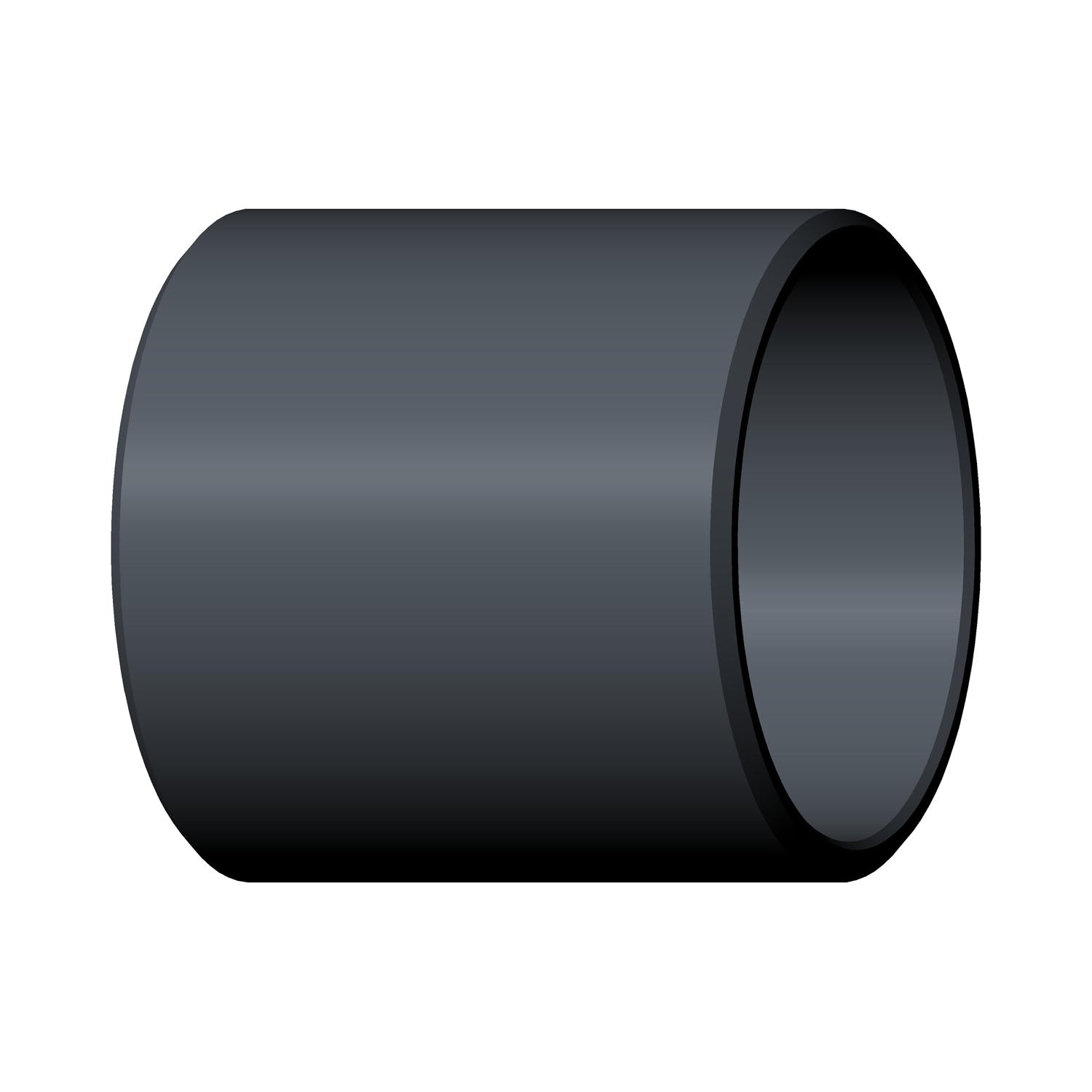 Solid black cylindrical bearing sleeve with smooth matte finish and hollow center.