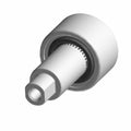 Metal water pump bearing with integrated shaft and hexagonal end for Polaris ATV models.