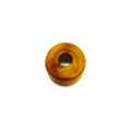 Amber-colored cylindrical roller with central hole, made of smooth plastic material.