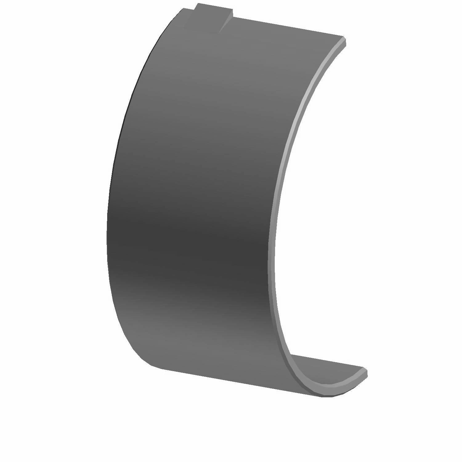 Curved grey metal main bearing shell with smooth surface for Polaris vehicles.