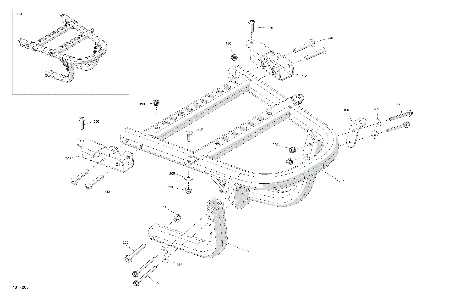 An Image of a Genuine Can-Am Parts Schematic Diagram showing the schematic - BODY - REAR BUMPER