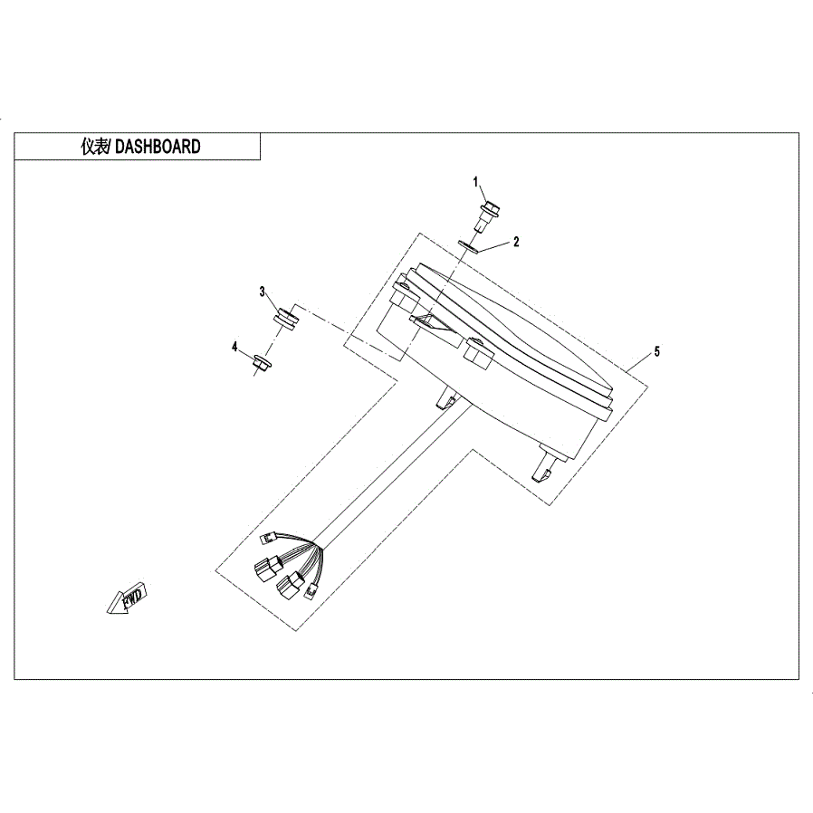 An Image of a Genuine CFMOTO Parts Schematic Diagram showing the schematic - DASHBOARD - 2019 CFMOTO ZFORCE 1000