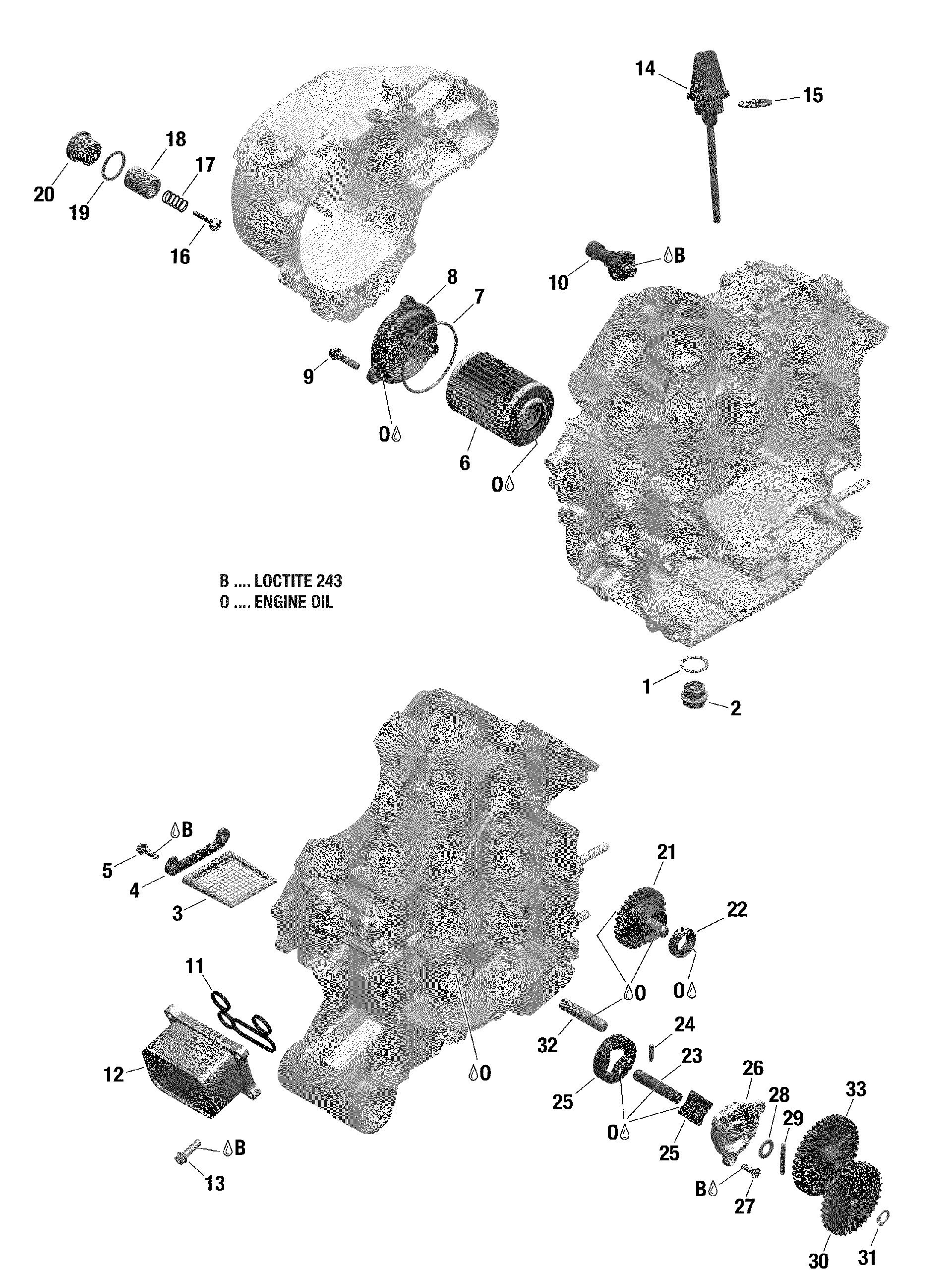 An Image of a Genuine Can-Am Parts Schematic Diagram showing the schematic - ENGINE LUBRICATION