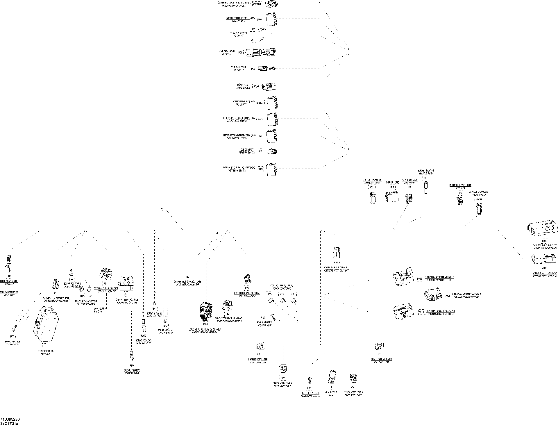 An Image of a Genuine Can-Am Parts Schematic Diagram showing the schematic - MAIN HARNESS - COMMANDER