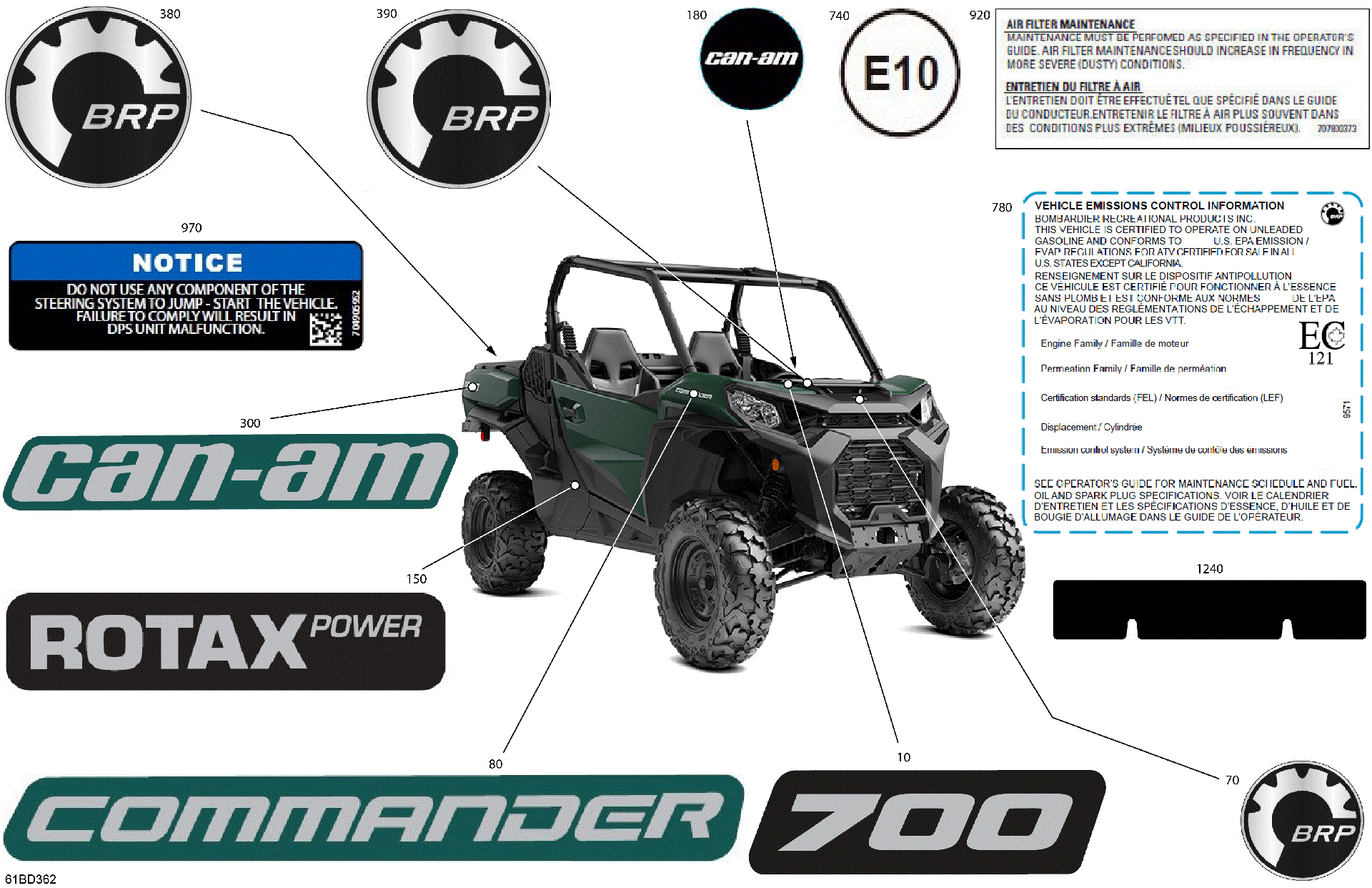 An Image of a Genuine Can-Am Parts Schematic Diagram showing the schematic - BODY - DECALS