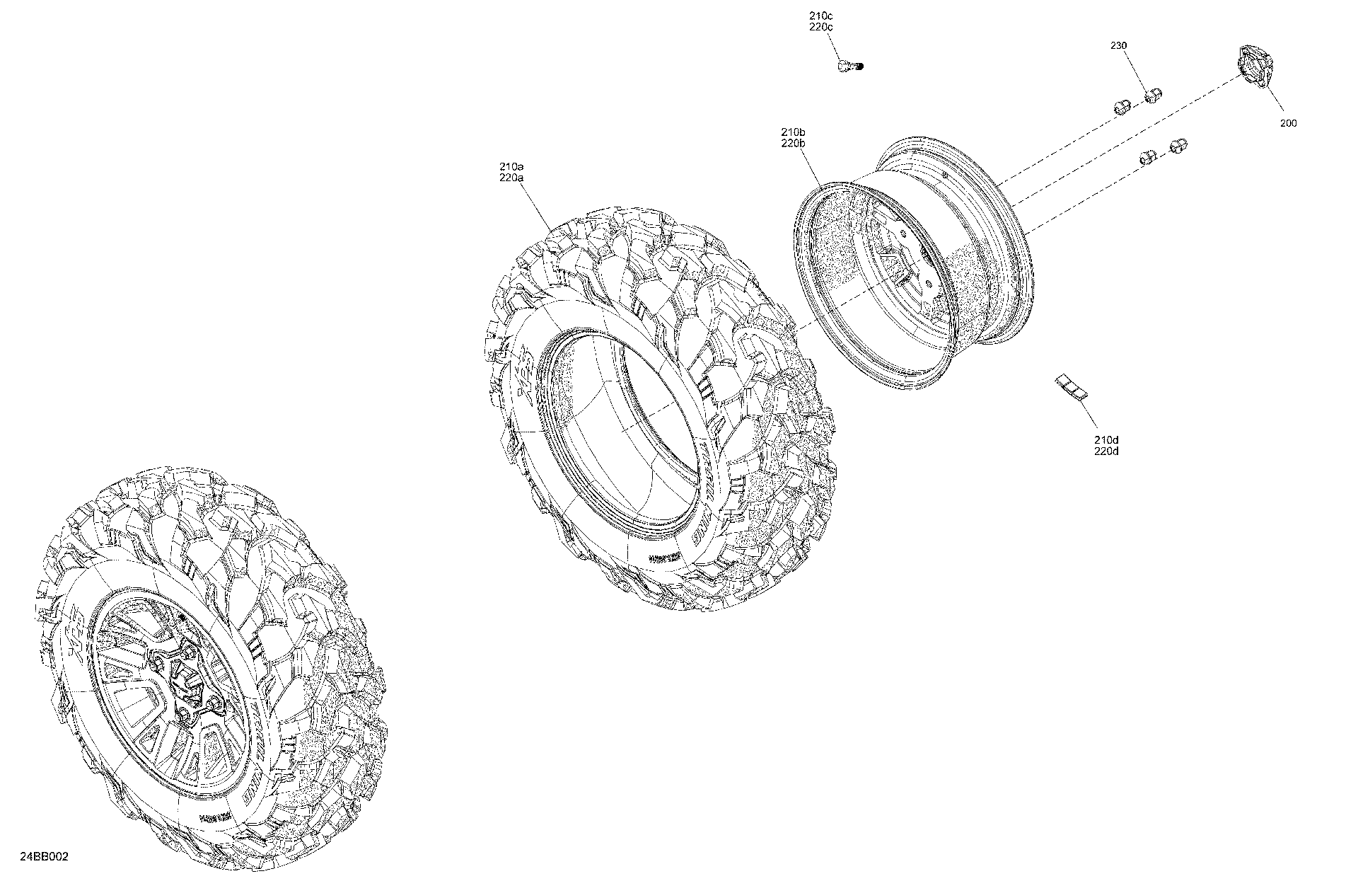 An Image of a Genuine Can-Am Parts Schematic Diagram showing the schematic - DRIVE - FRONT WHEELS