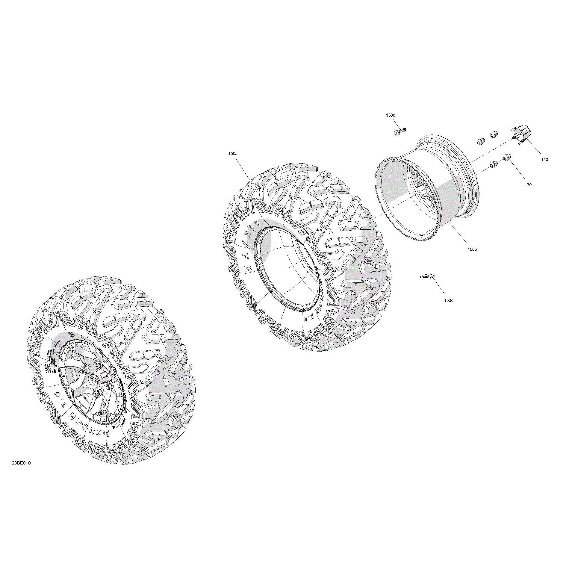 An Image of a Genuine Can-Am Parts Schematic Diagram showing the schematic - DRIVE - REAR WHEELS