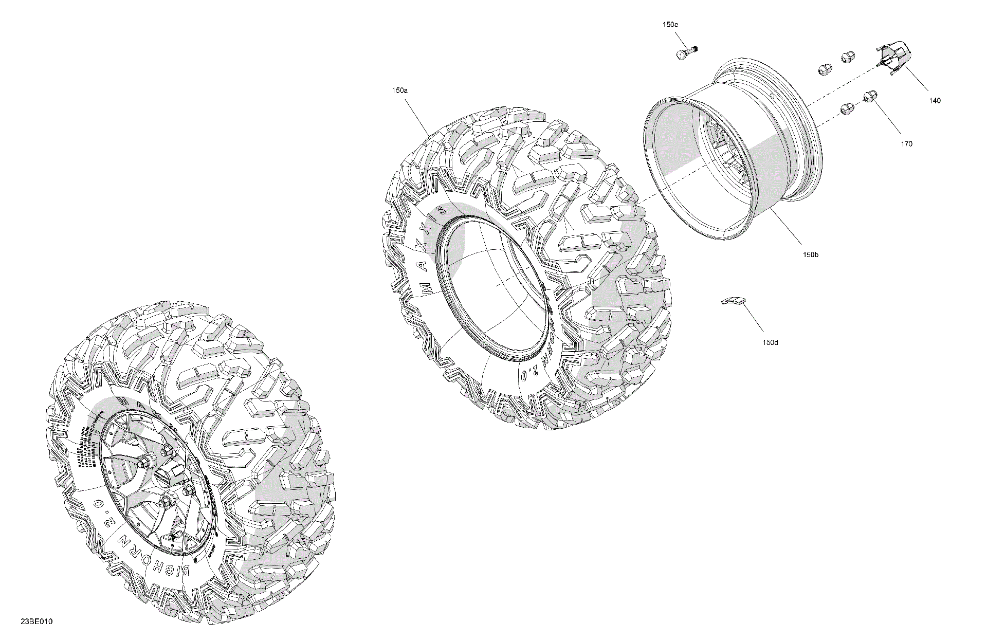 An Image of a Genuine Can-Am Parts Schematic Diagram showing the schematic - DRIVE - REAR WHEELS