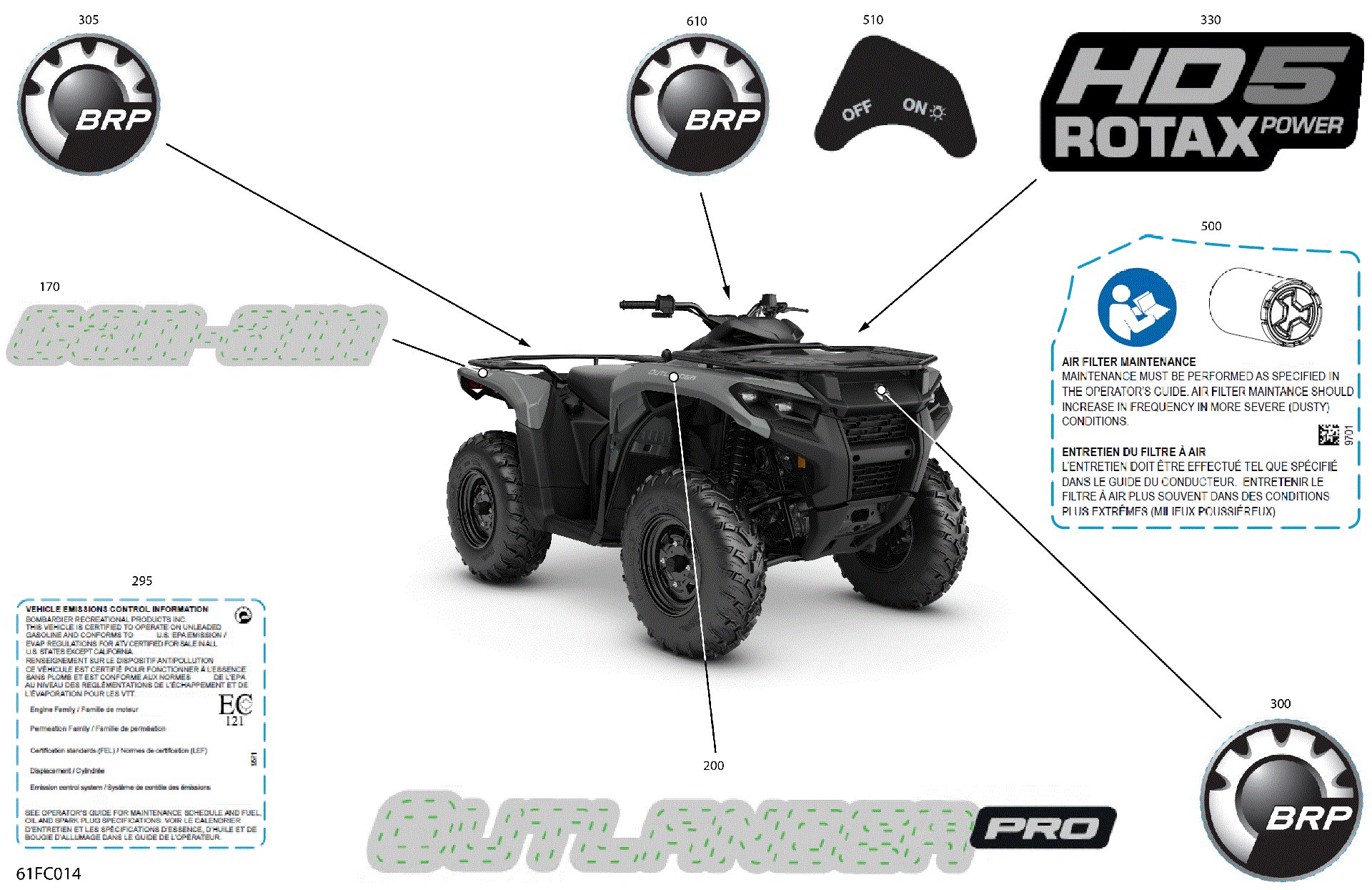 An Image of a Genuine Can-Am Parts Schematic Diagram showing the schematic - BODY - FEATURE DECALS