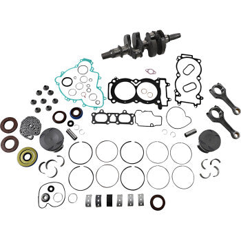 Complete Polaris Ranger 900 XP engine rebuild kit with gaskets, seals, piston rings, bearings, and crankshaft components.