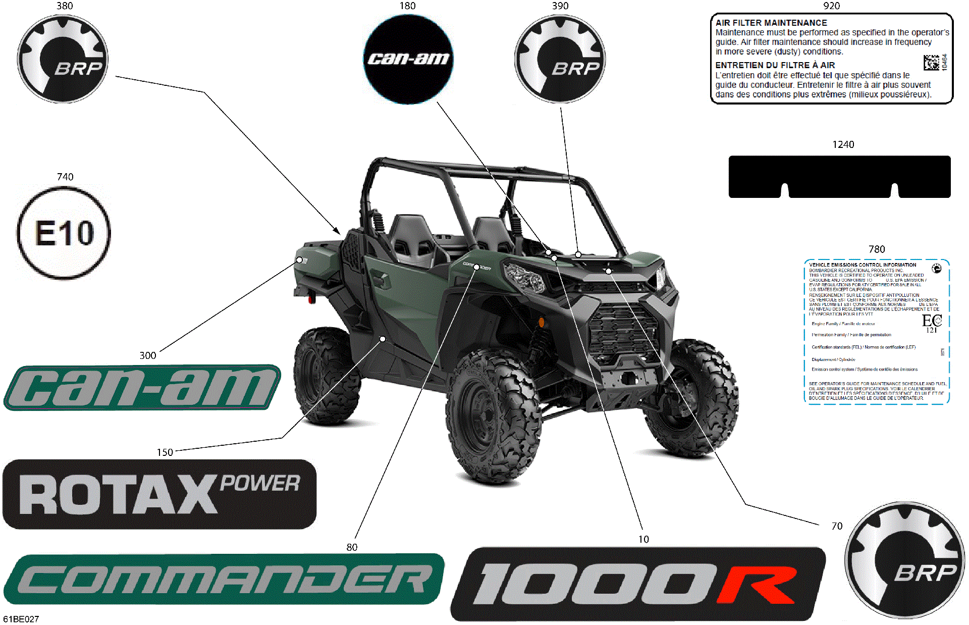 An Image of a Genuine Can-Am Parts Schematic Diagram showing the schematic - BODY - DECALS
