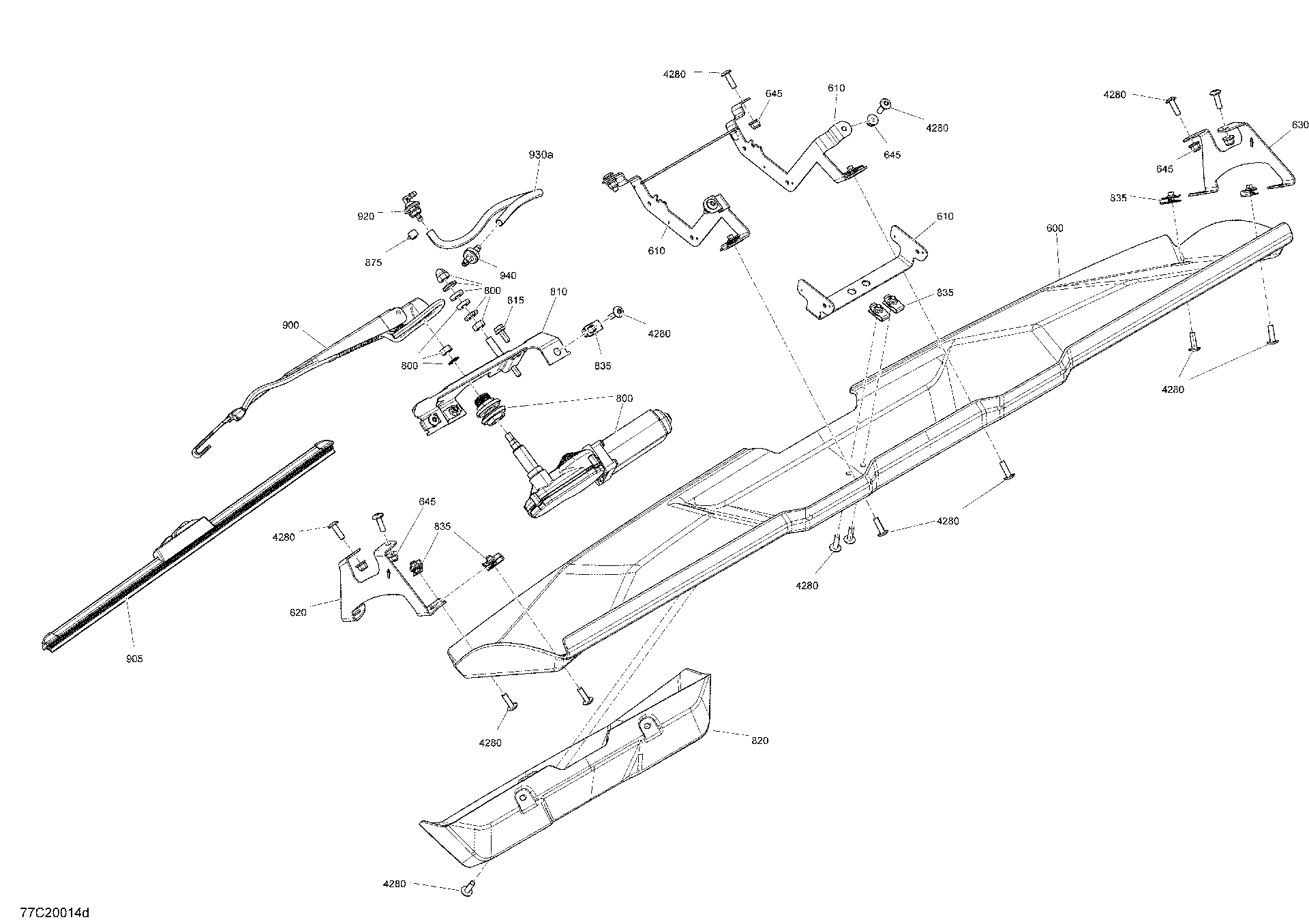 An Image of a Genuine Can-Am Parts Schematic Diagram showing the schematic - CAB - UPPER CONSOLE