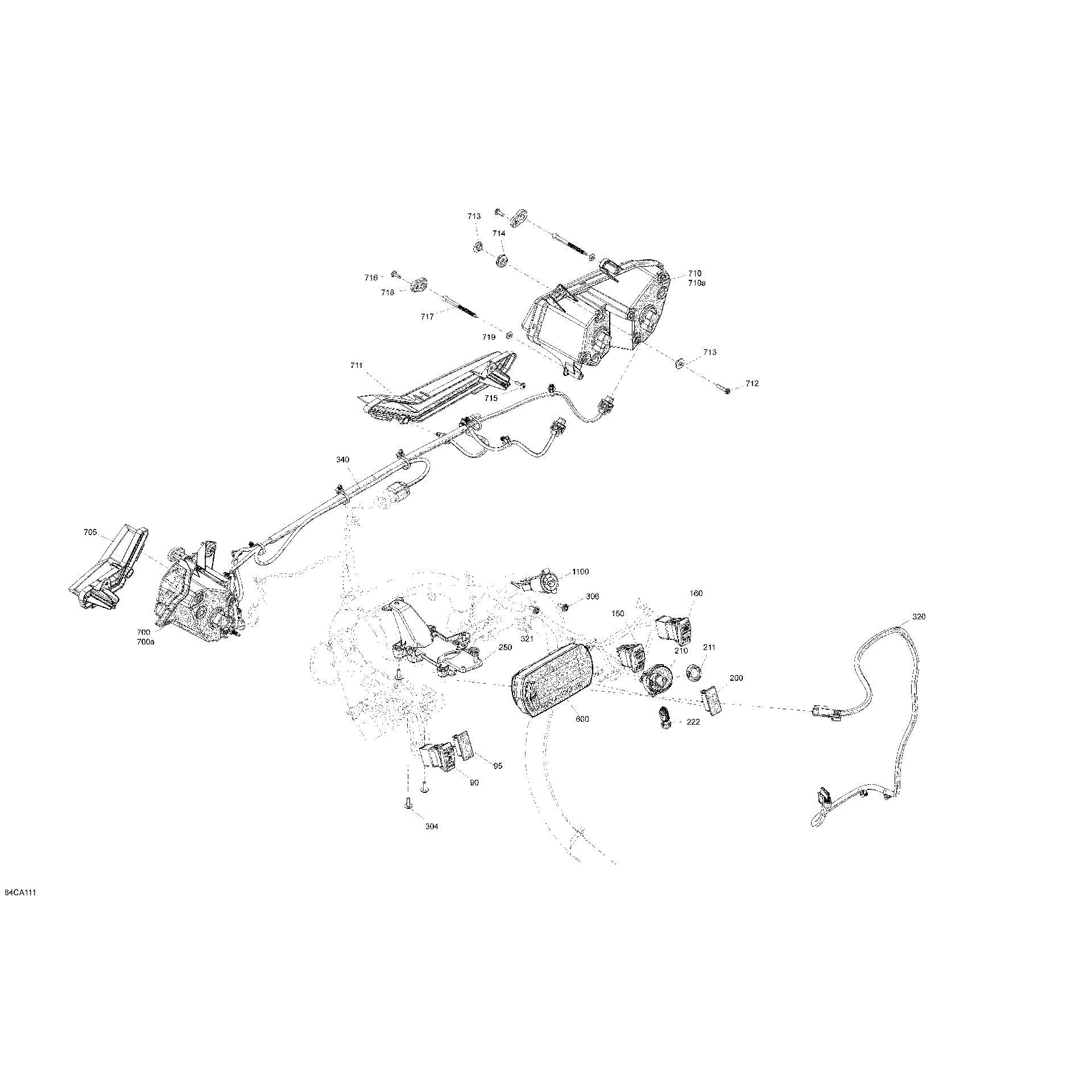 An Image of a Genuine Can-Am Parts Schematic Diagram showing the schematic - ELECTRIC - FRONT SYSTEM DPS