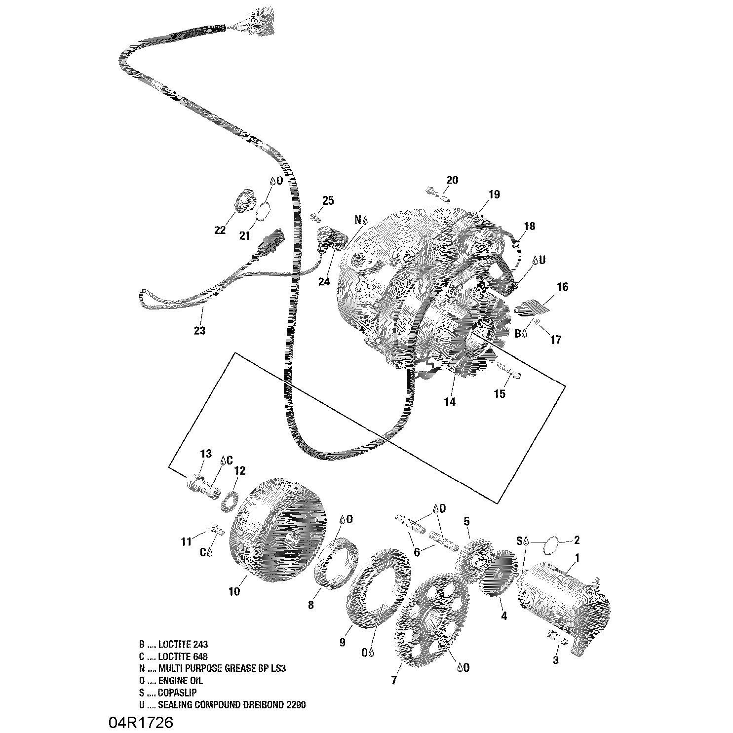 An Image of a Genuine Can-Am Parts Schematic Diagram showing the schematic - MAGNETO AND ELECTRIC STARTER - HD8